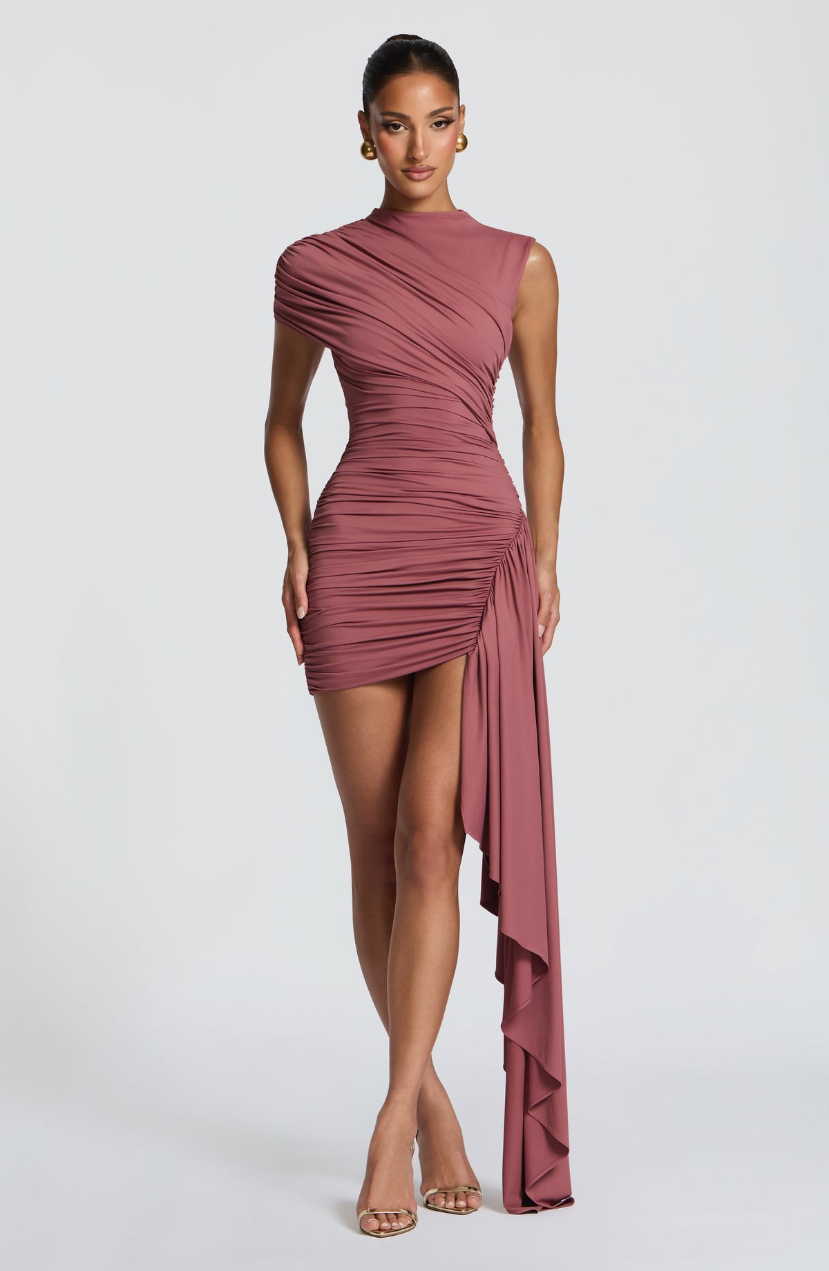 Robe courte Marnie — Rose Marron