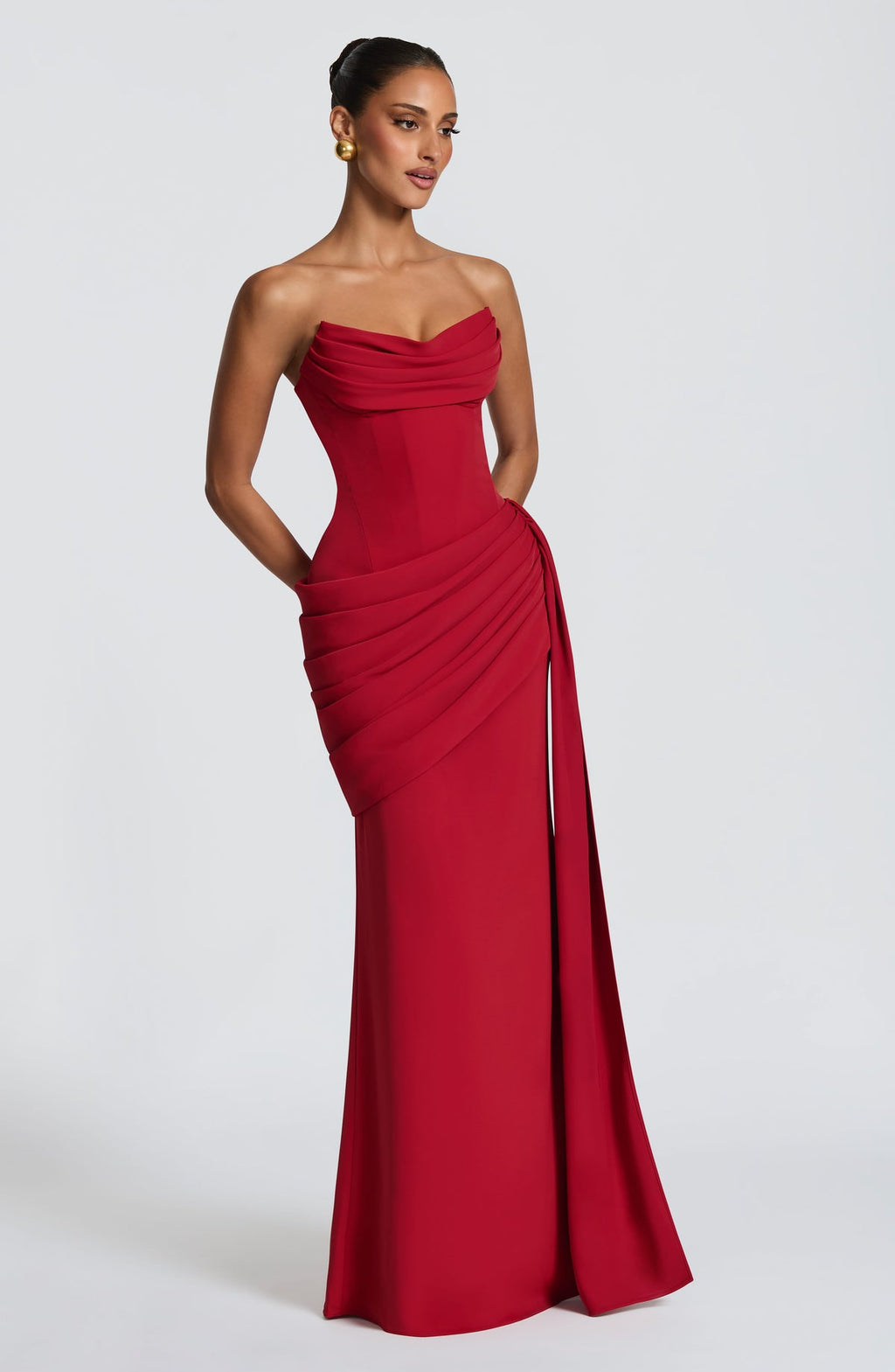 Robe longue Matisse — Rouge profond — vue 3