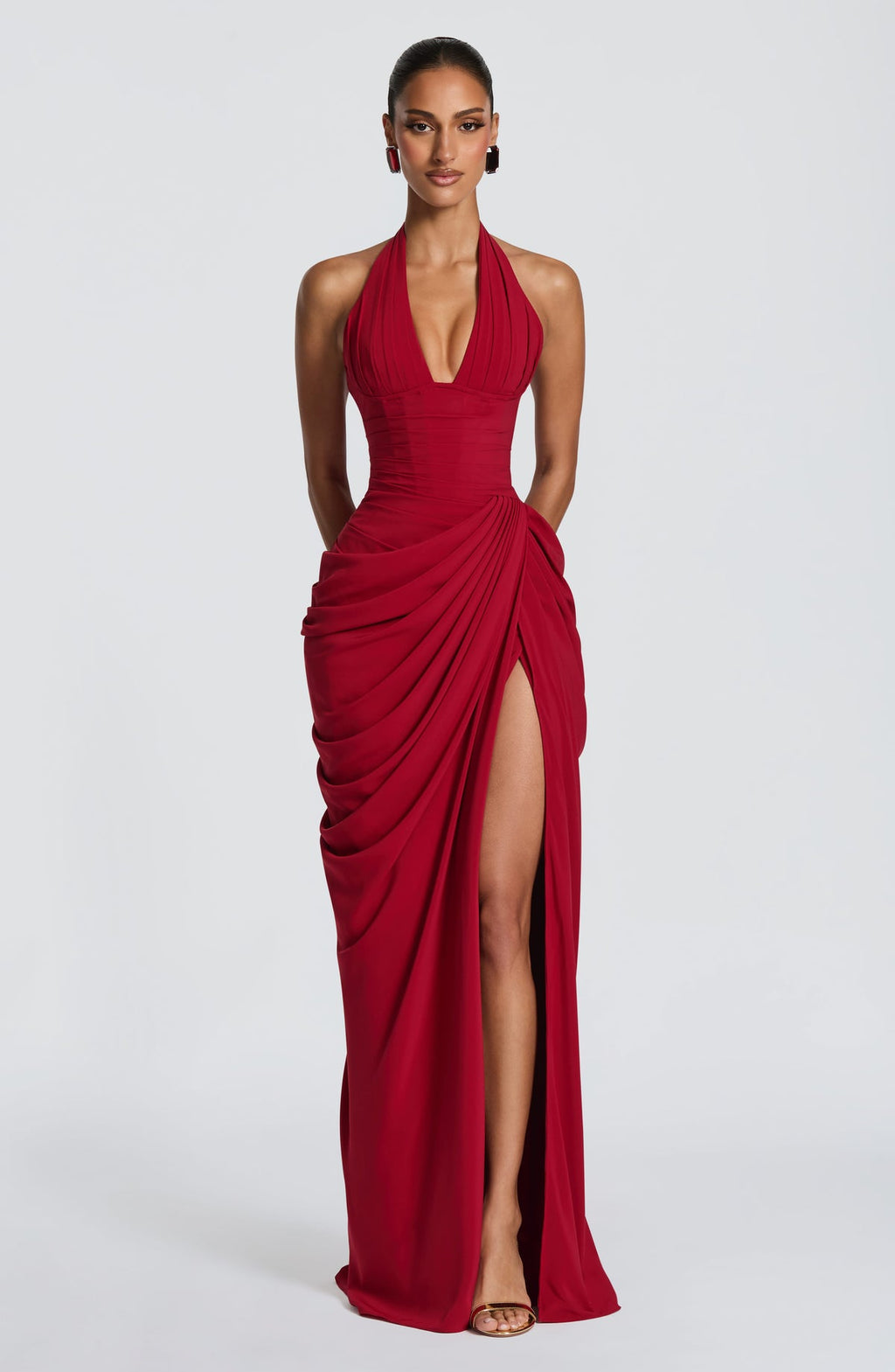Robe longue Minette — Rouge profond