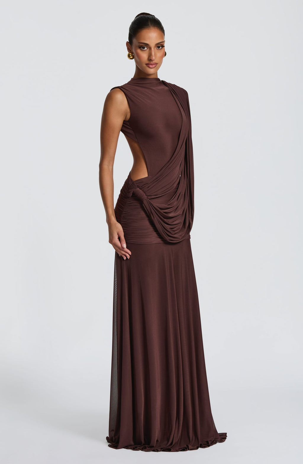 Robe longue Mireya — Prune — vue 3