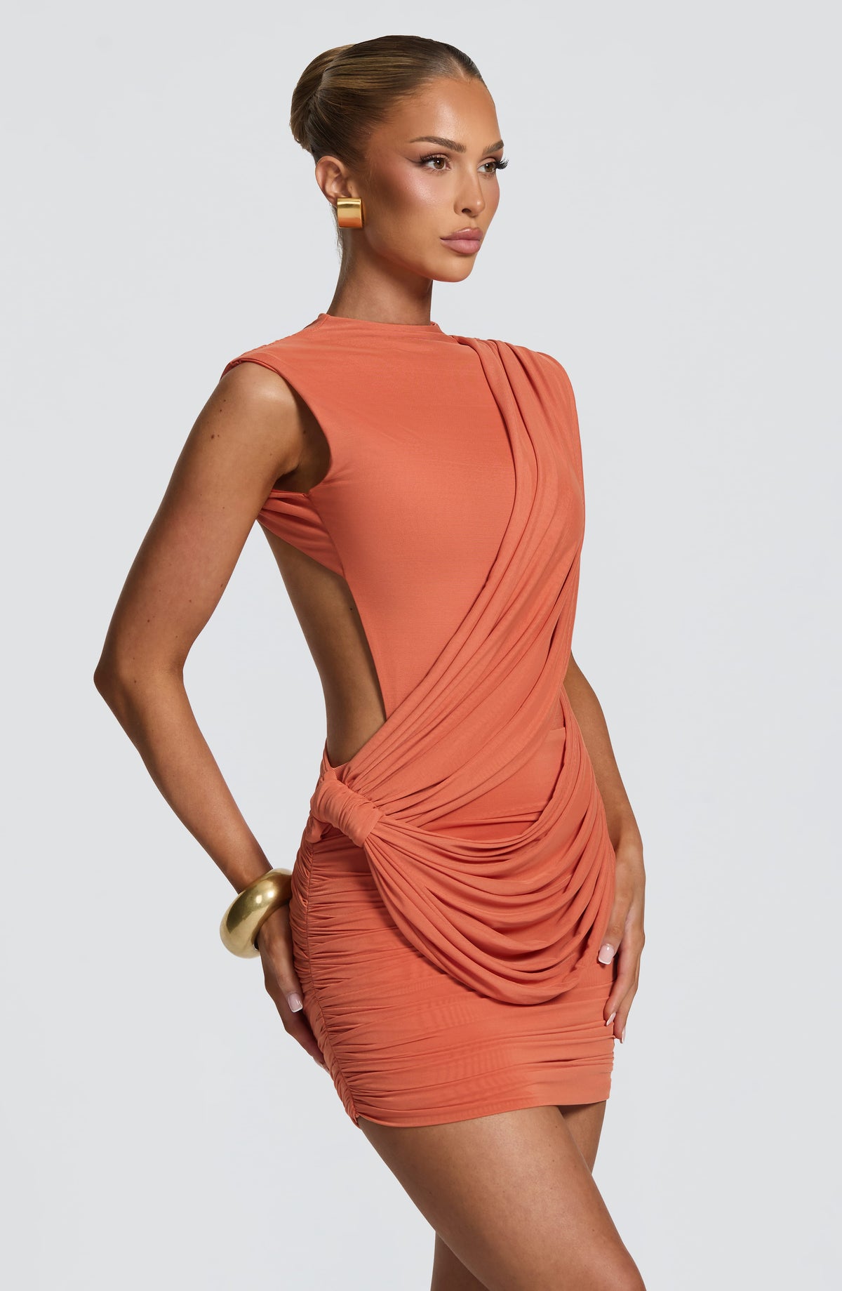 Robe courte Mireya — Burnt Orange — vue 3