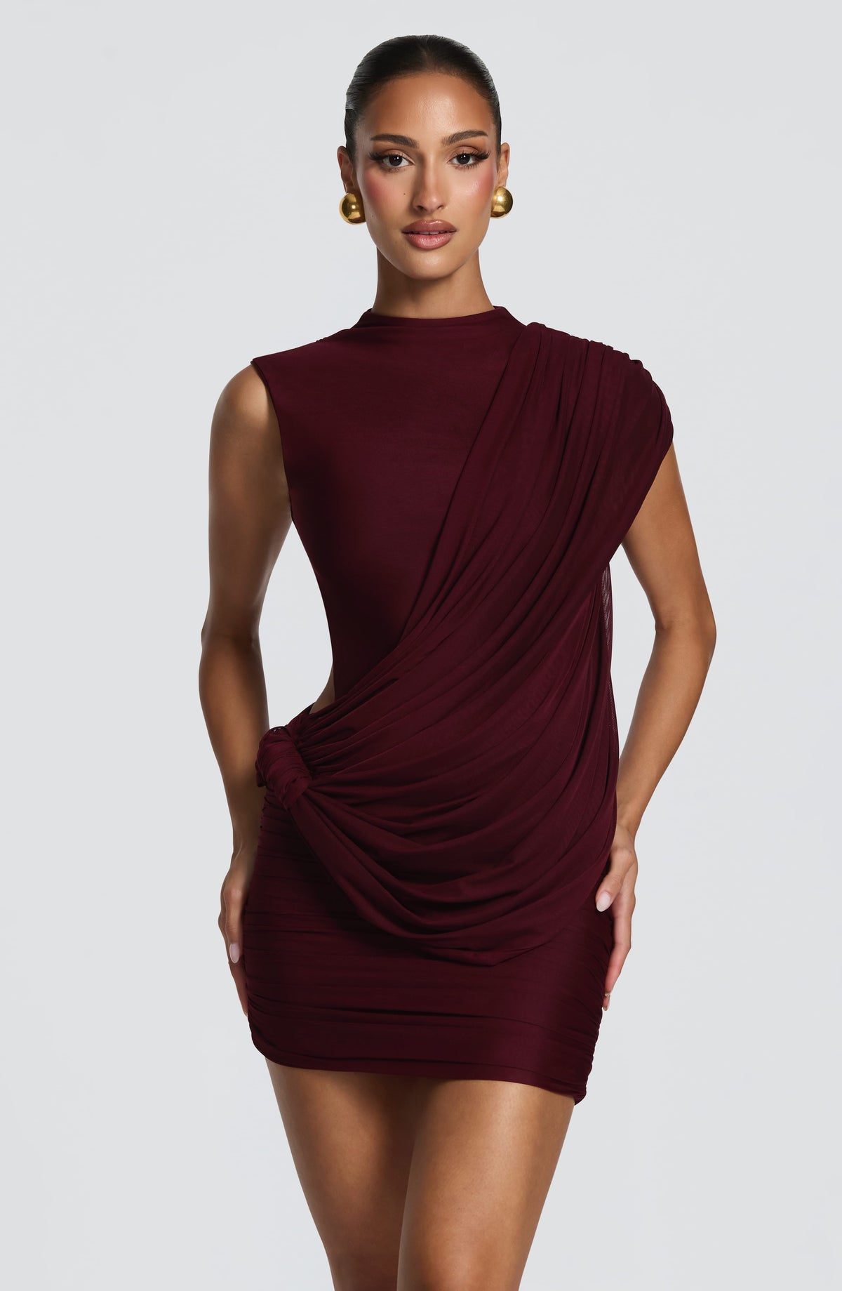 Robe courte Mireya — Rouge cerise