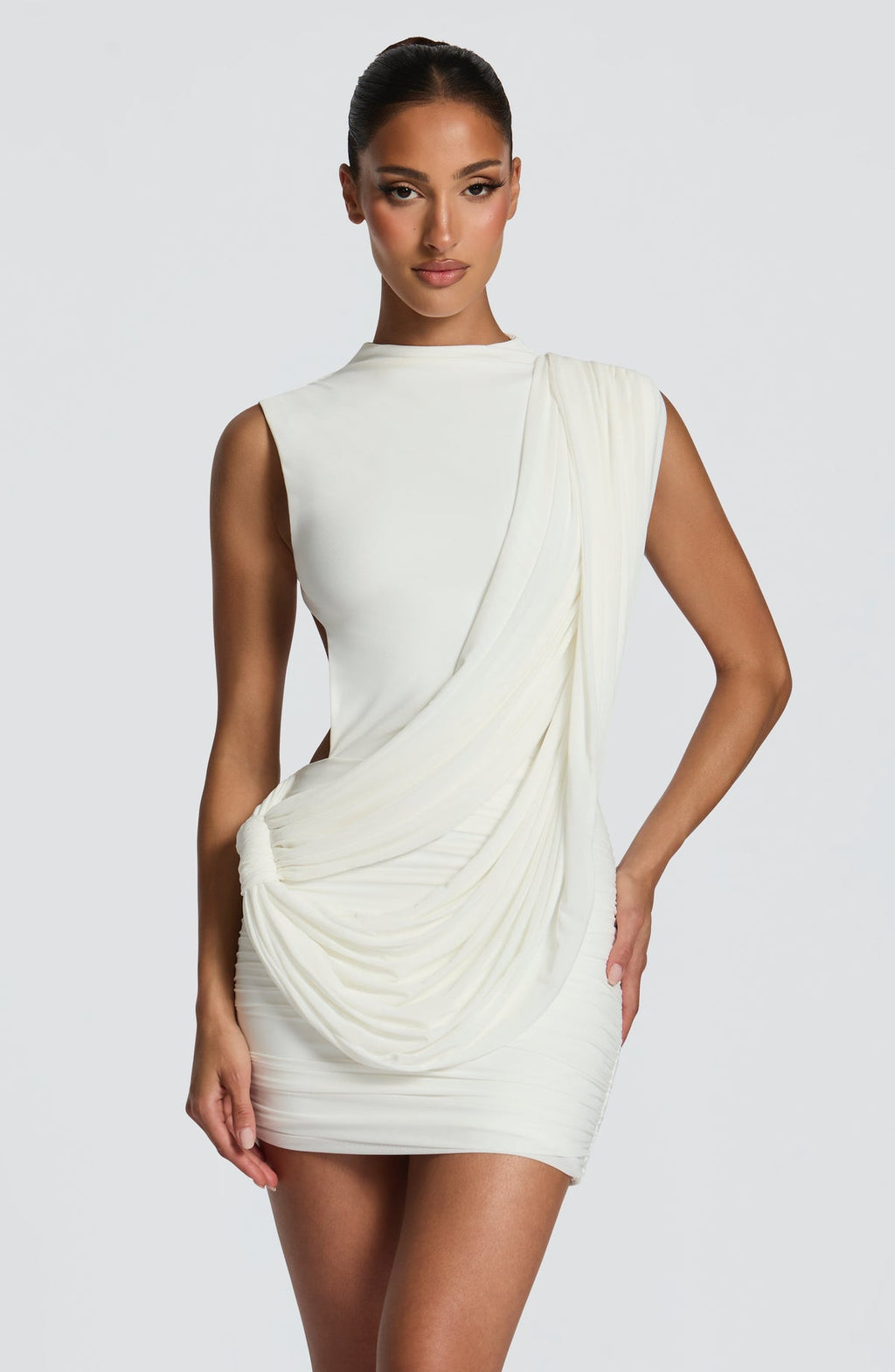 Robe courte Mireya — Ivoire