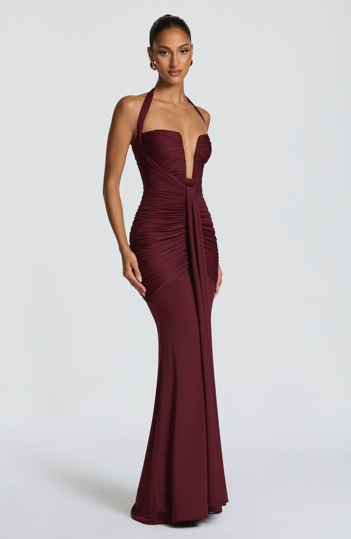 Robe longue Morrigan — Rouge cerise — vue 3