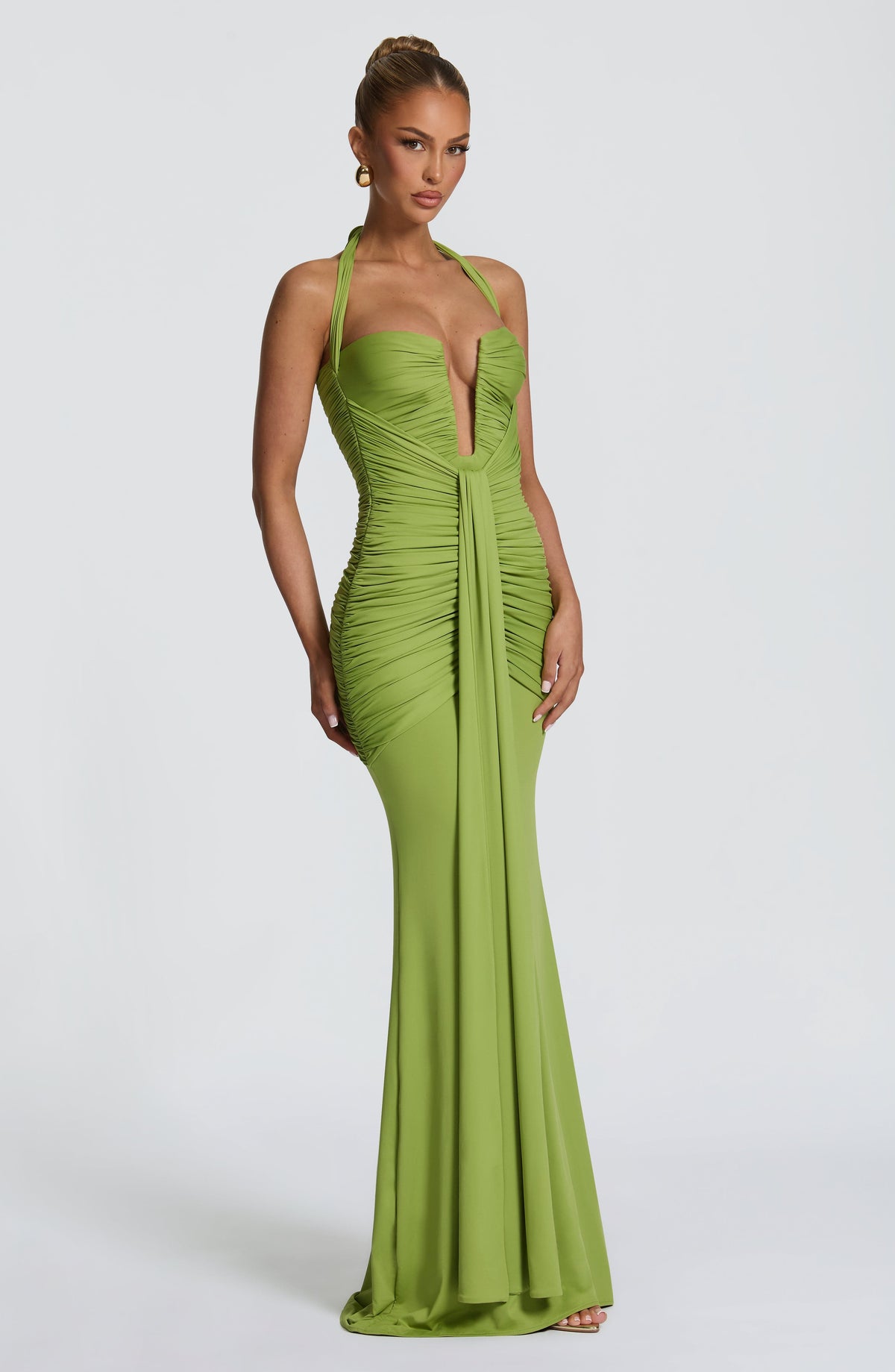 Robe longue Morrigan — Olive — vue 3