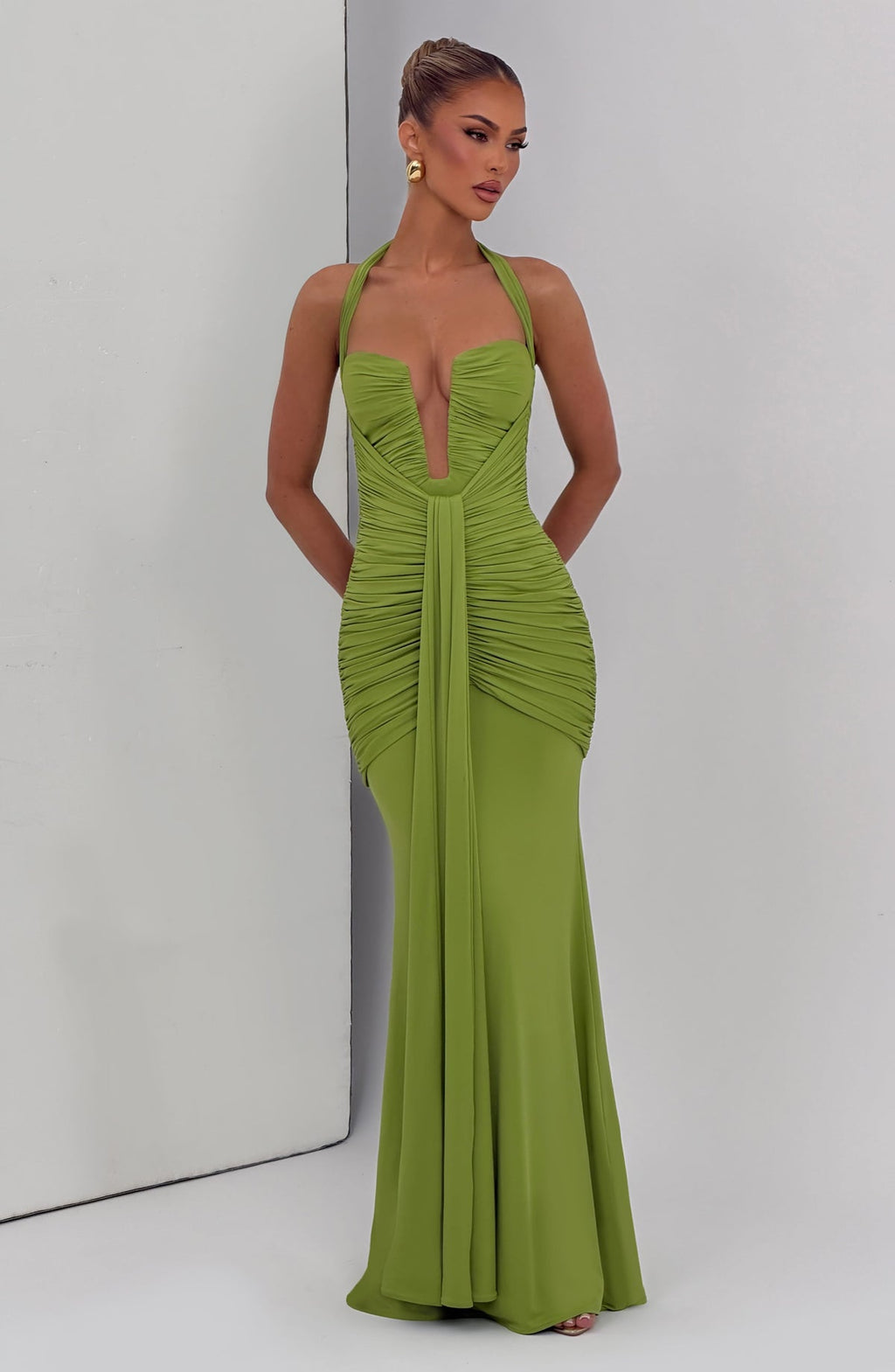 Robe longue Morrigan — Olive — vue 5