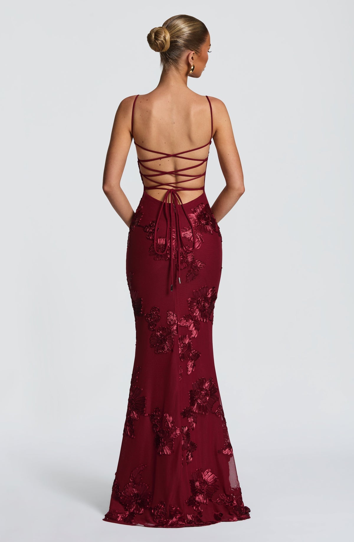 Robe longue Nefertiti — Bordeaux — vue 2