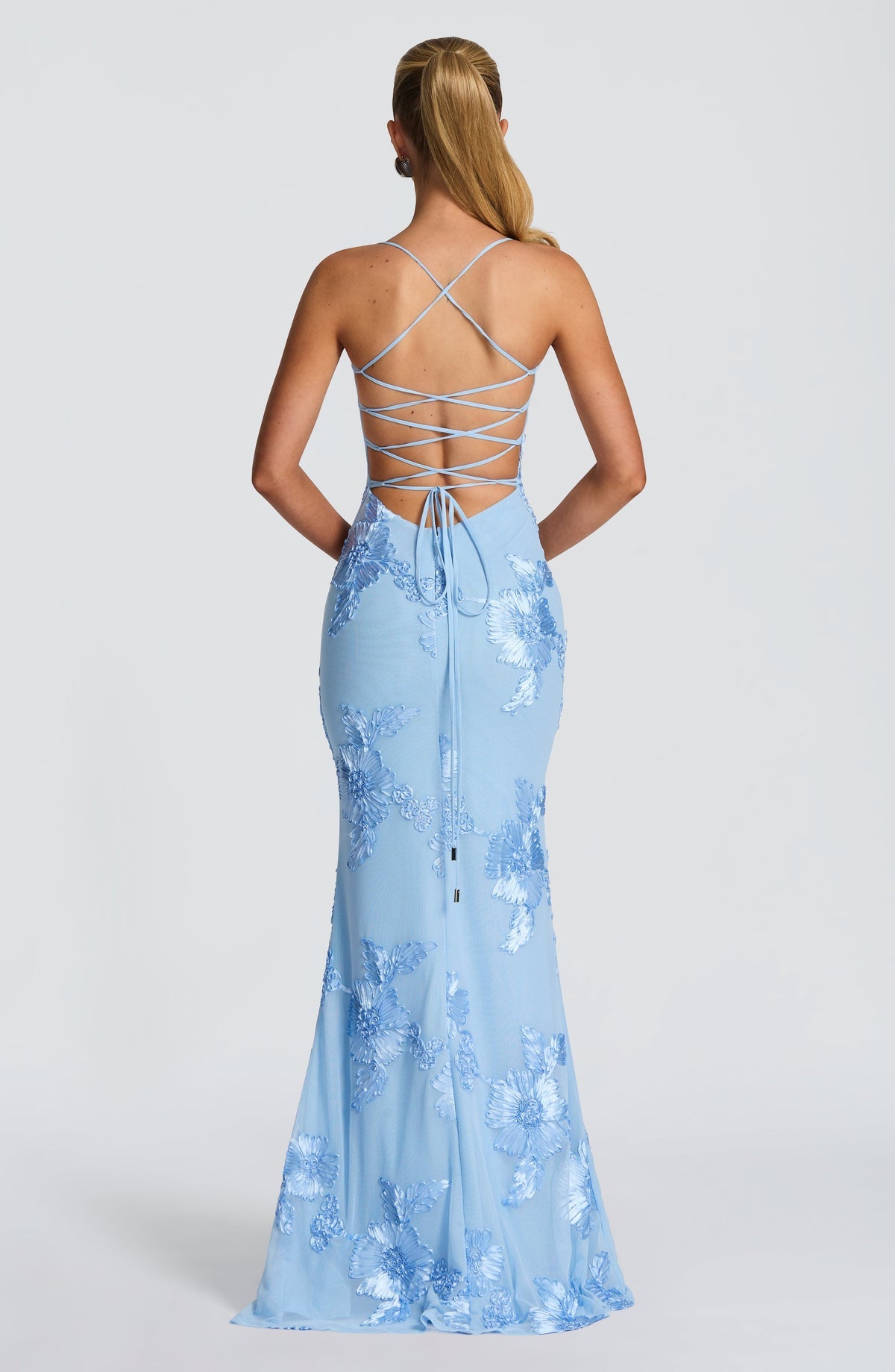 Robe longue Nefertiti — Bleu glacier — vue 2