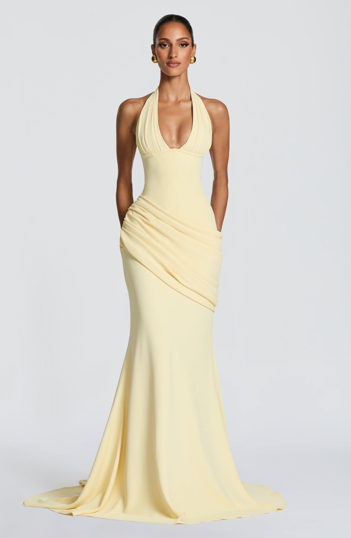 Robe de soirée Nehemia — Citron — vue 3