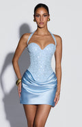 Robe courte Nour — Bleu glacier