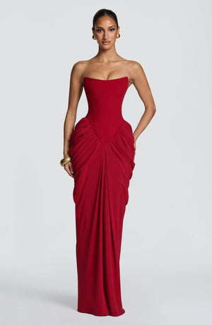 Robe longue Noura — Rouge profond