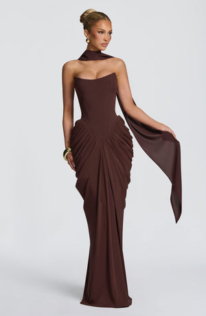 Robe longue Noura — Prune