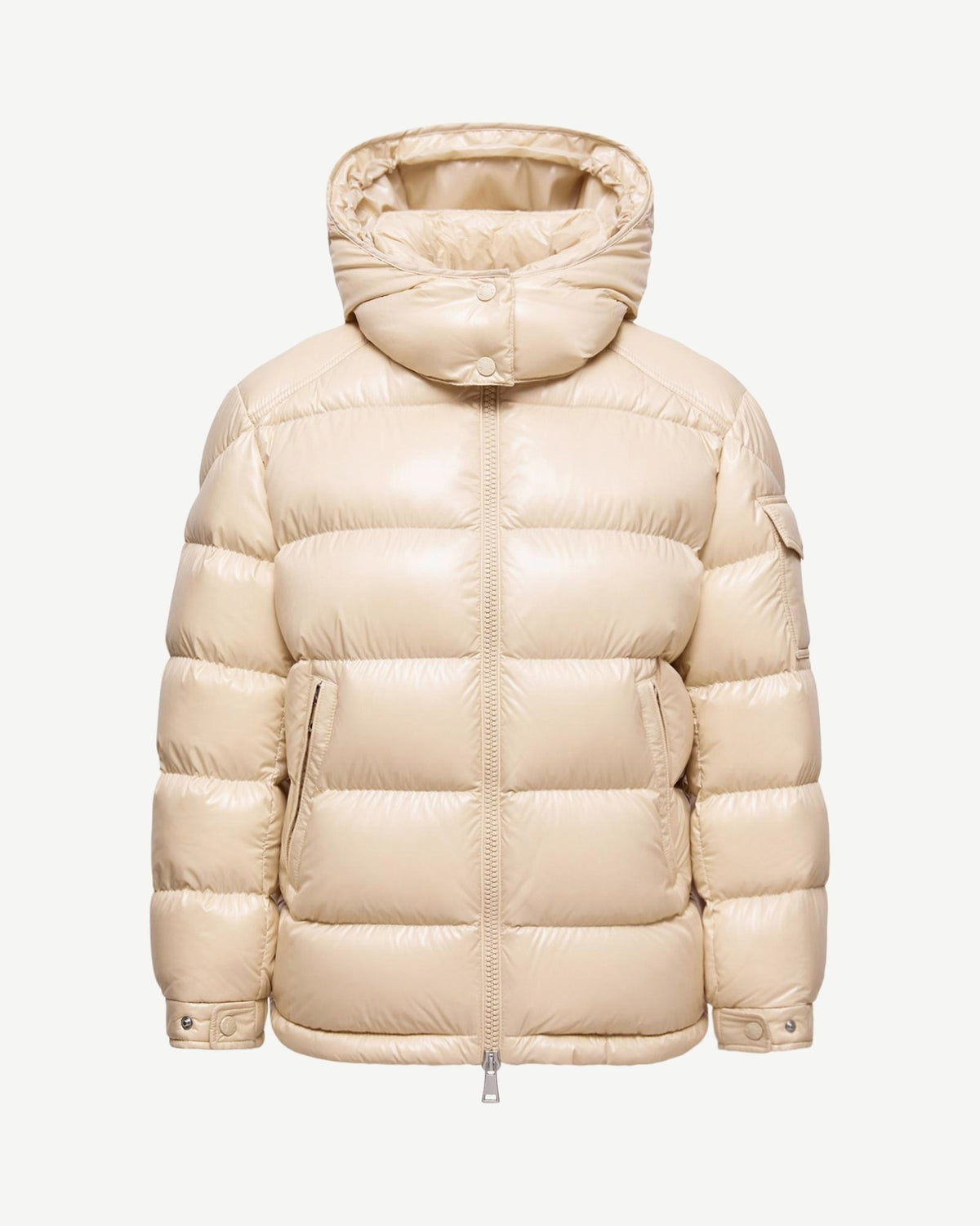 Moncler Maire Hooded Short Down Jacket – Beige