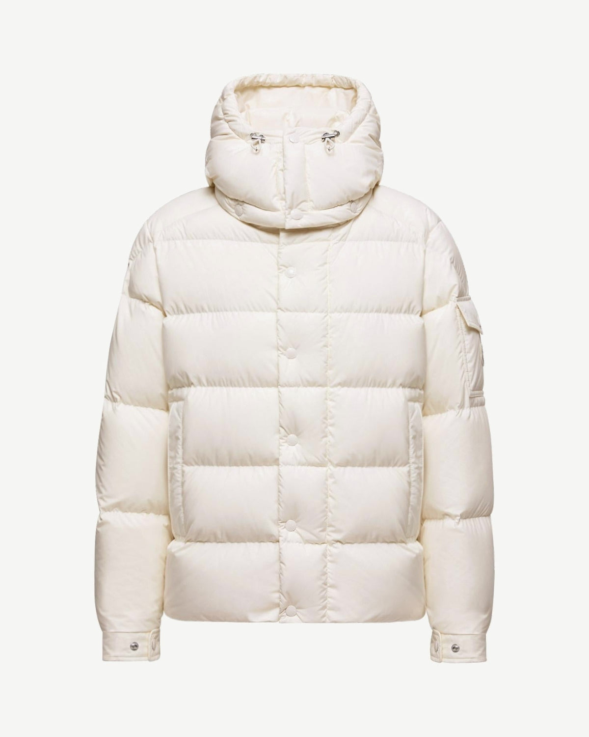 Moncler Maya 70 Hooded Short Down Jacket – White