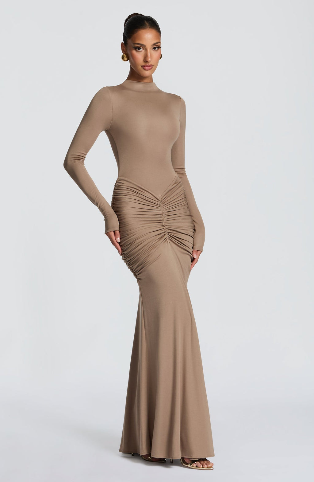 Robe longue Oriane — Stone — vue 4