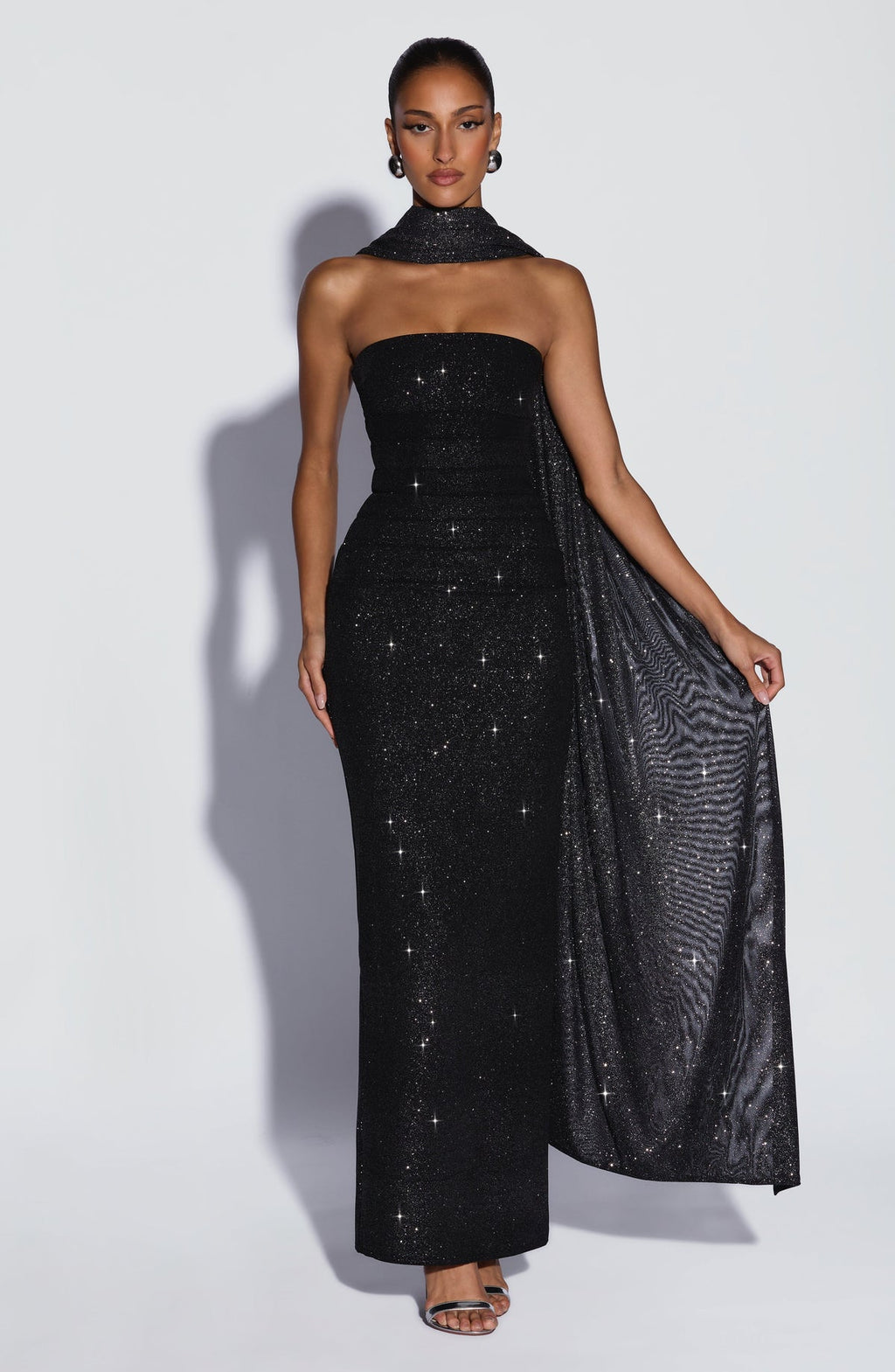Robe longue Pandra — Noir Sparkle — vue 3