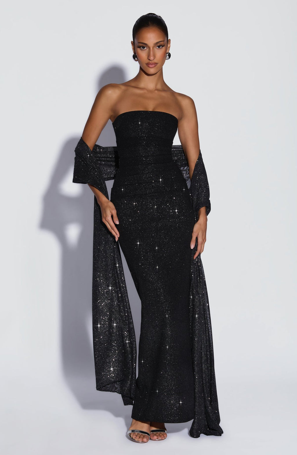 Robe longue Pandra — Noir Sparkle — vue 4