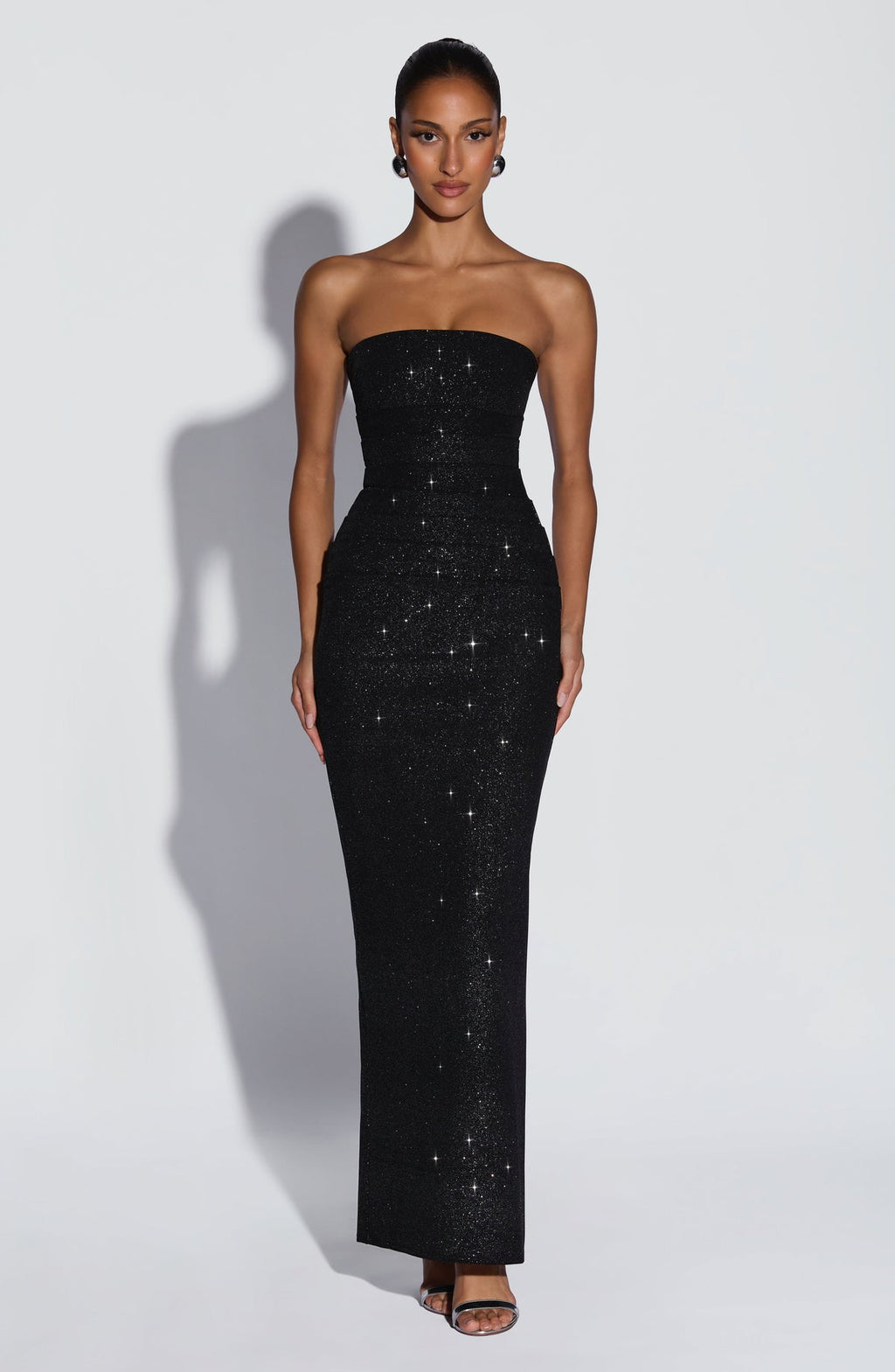 Robe longue Pandra — Noir Sparkle