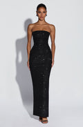 Robe longue Pandra — Noir Sparkle