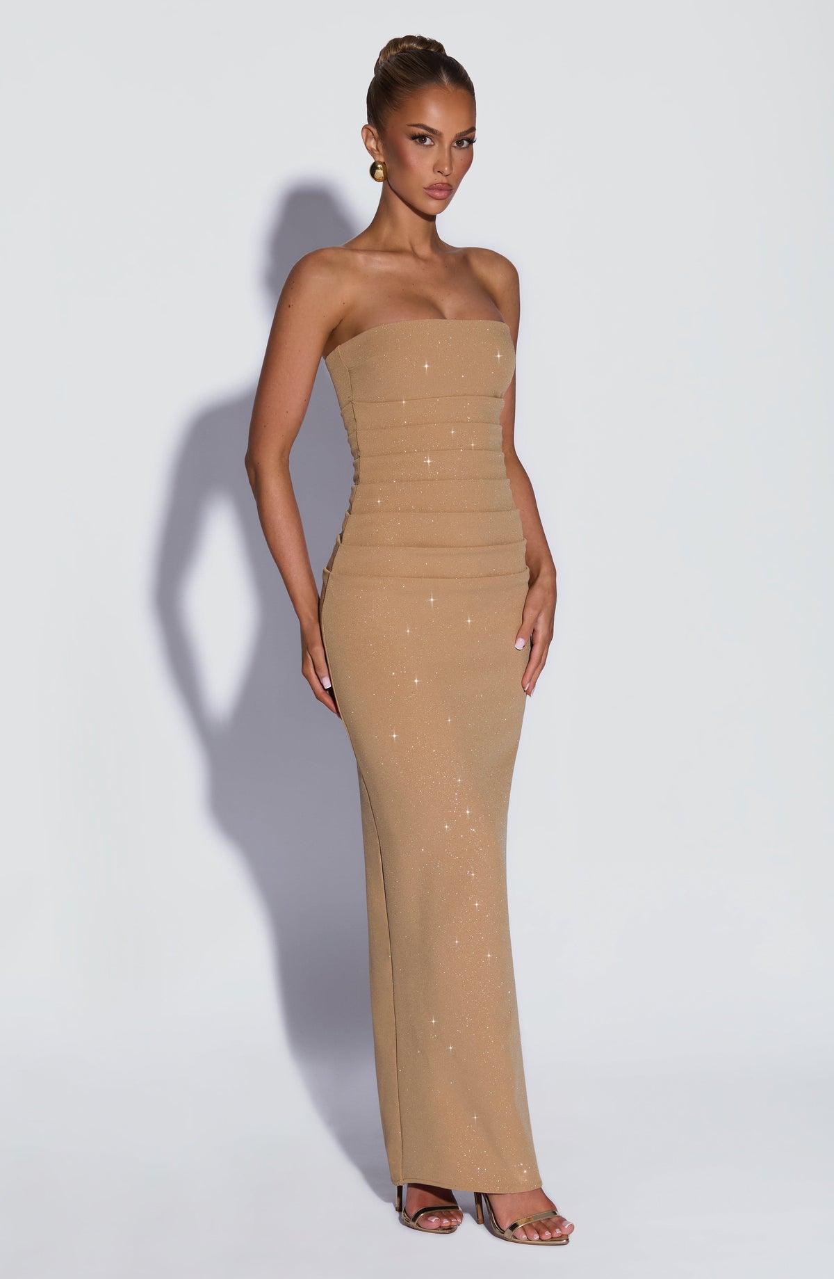 Robe longue Pandra — Doré scintillant — vue 5