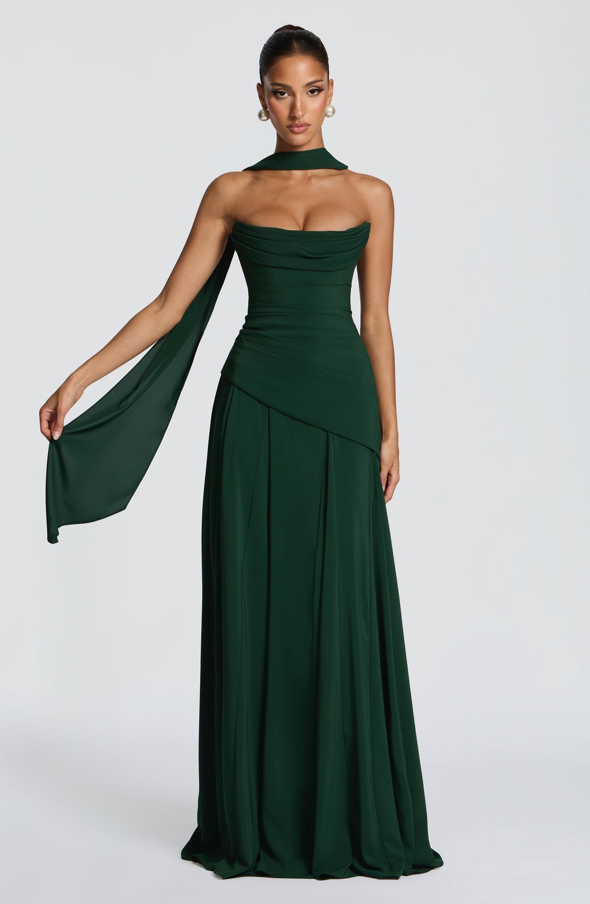Robe longue Patricia — Émeraude — vue 2