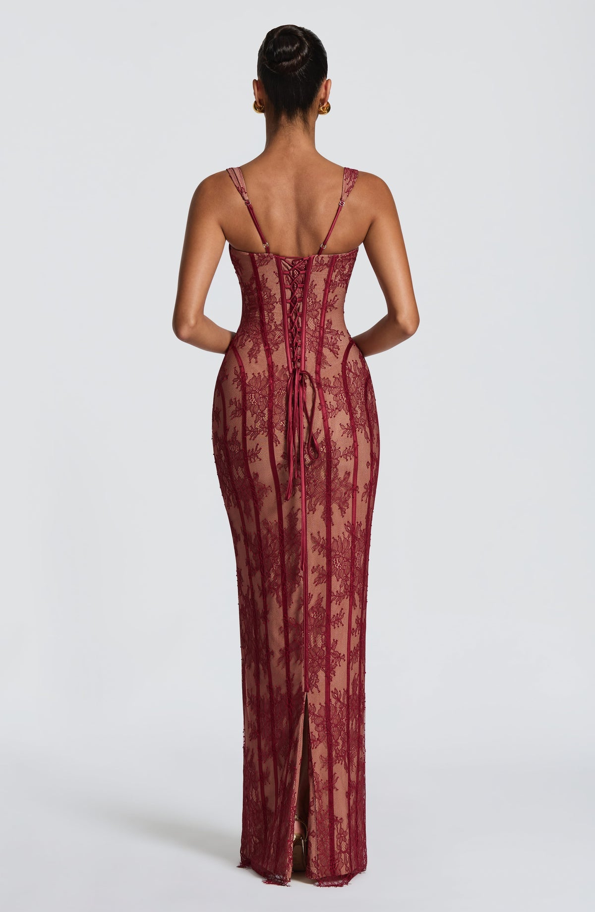 Robe longue Polina — Bordeaux — vue 2