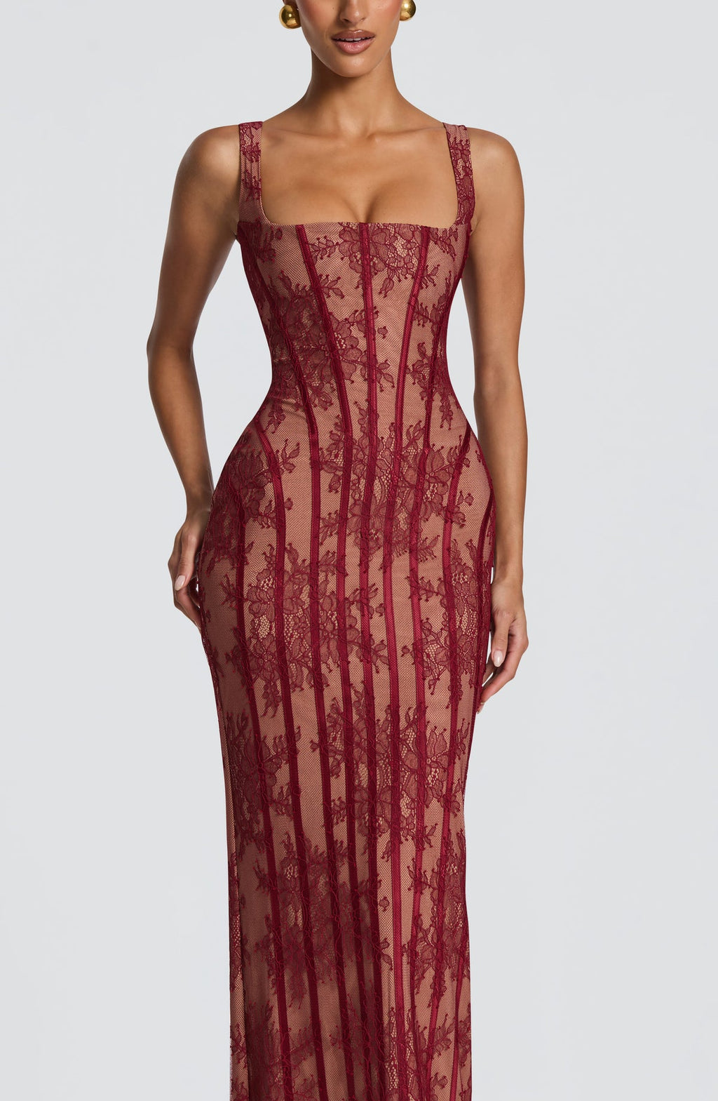 Robe longue Polina — Bordeaux — vue 5