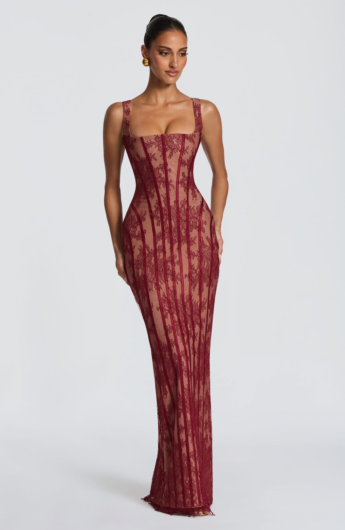 Robe longue Polina — Bordeaux