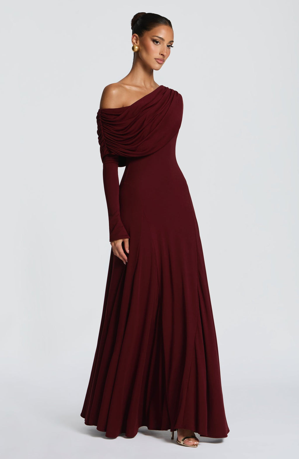 Robe longue Rafaela — Rouge cerise — vue 2