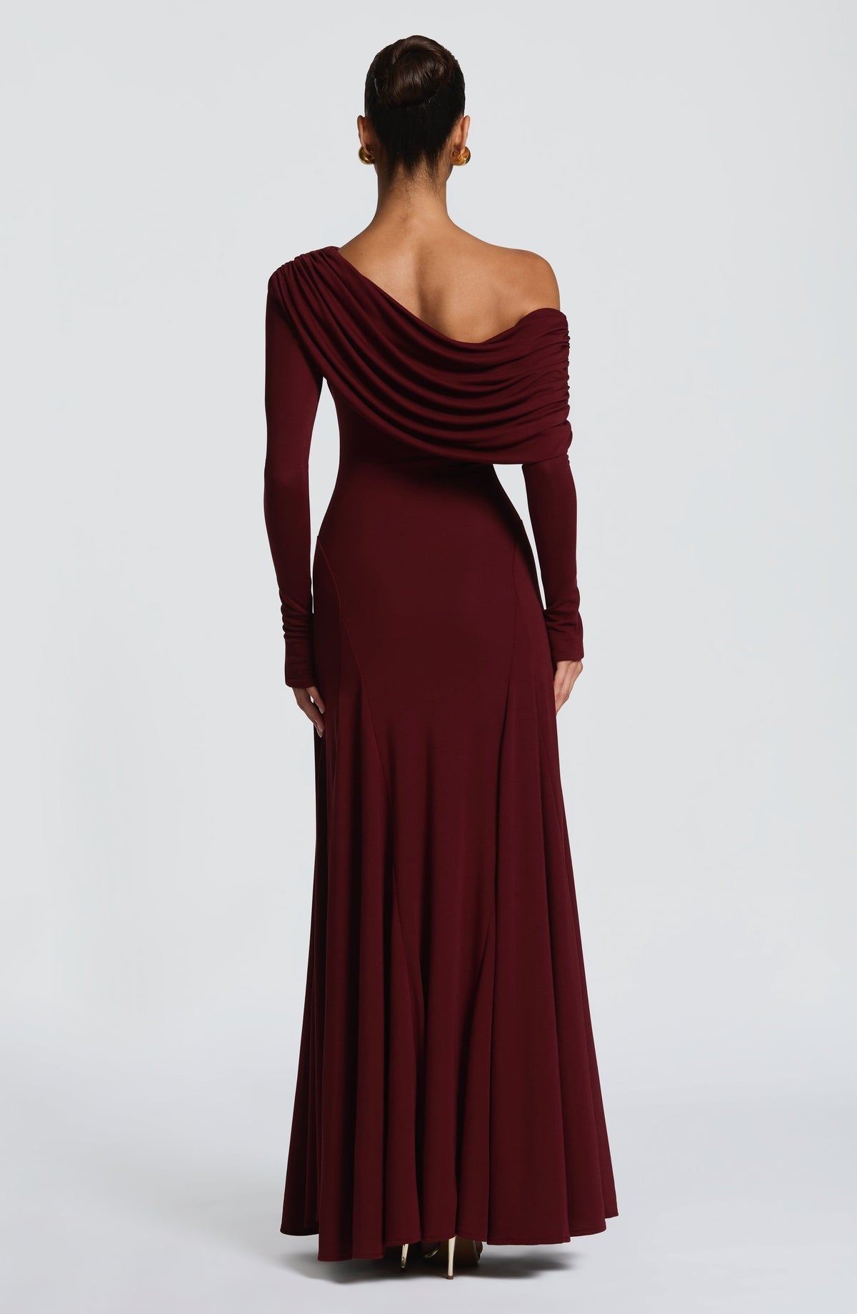 Robe longue Rafaela — Rouge cerise — vue 3