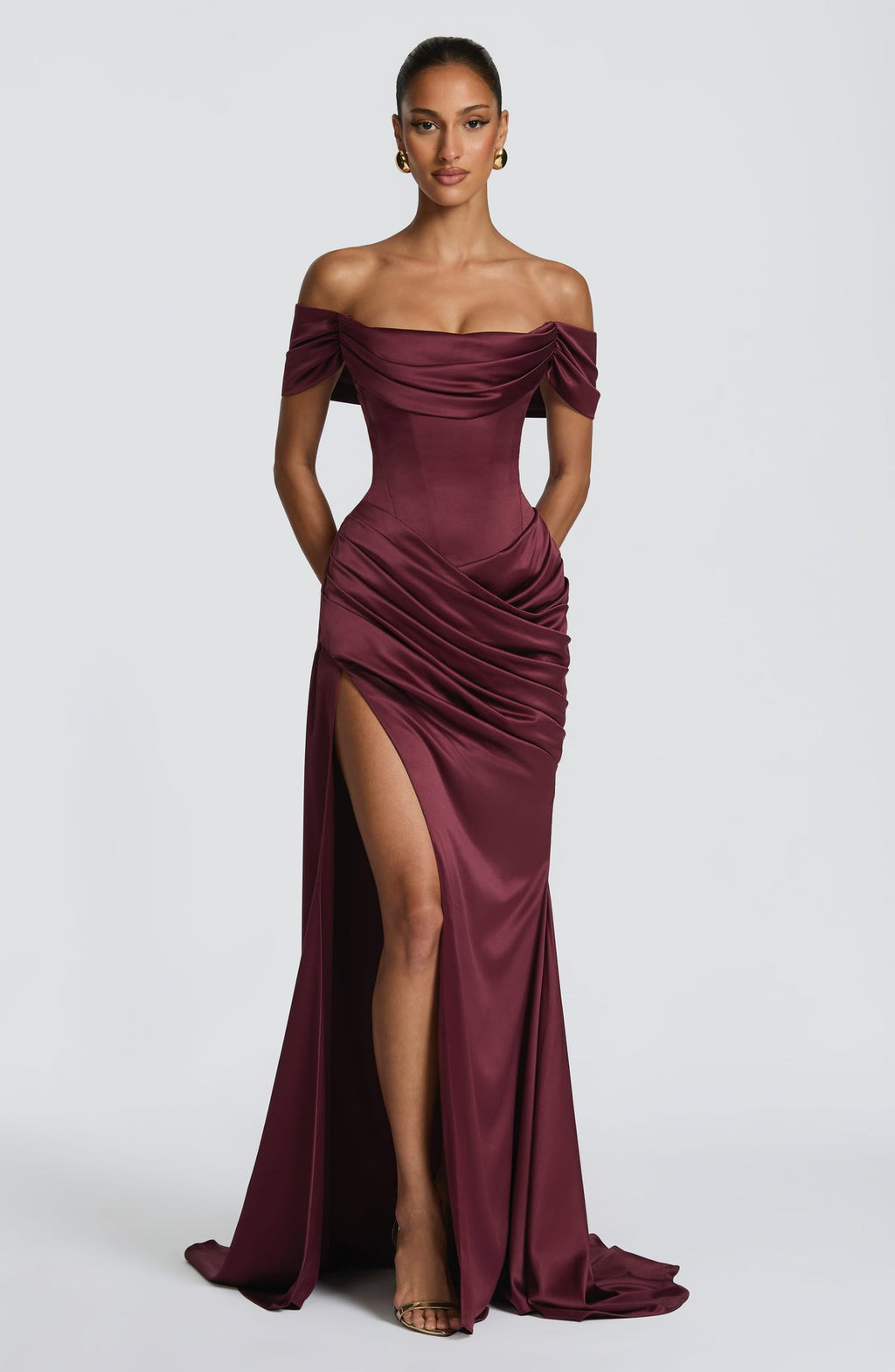 Robe de soirée Riona — Rouge cerise — vue 4