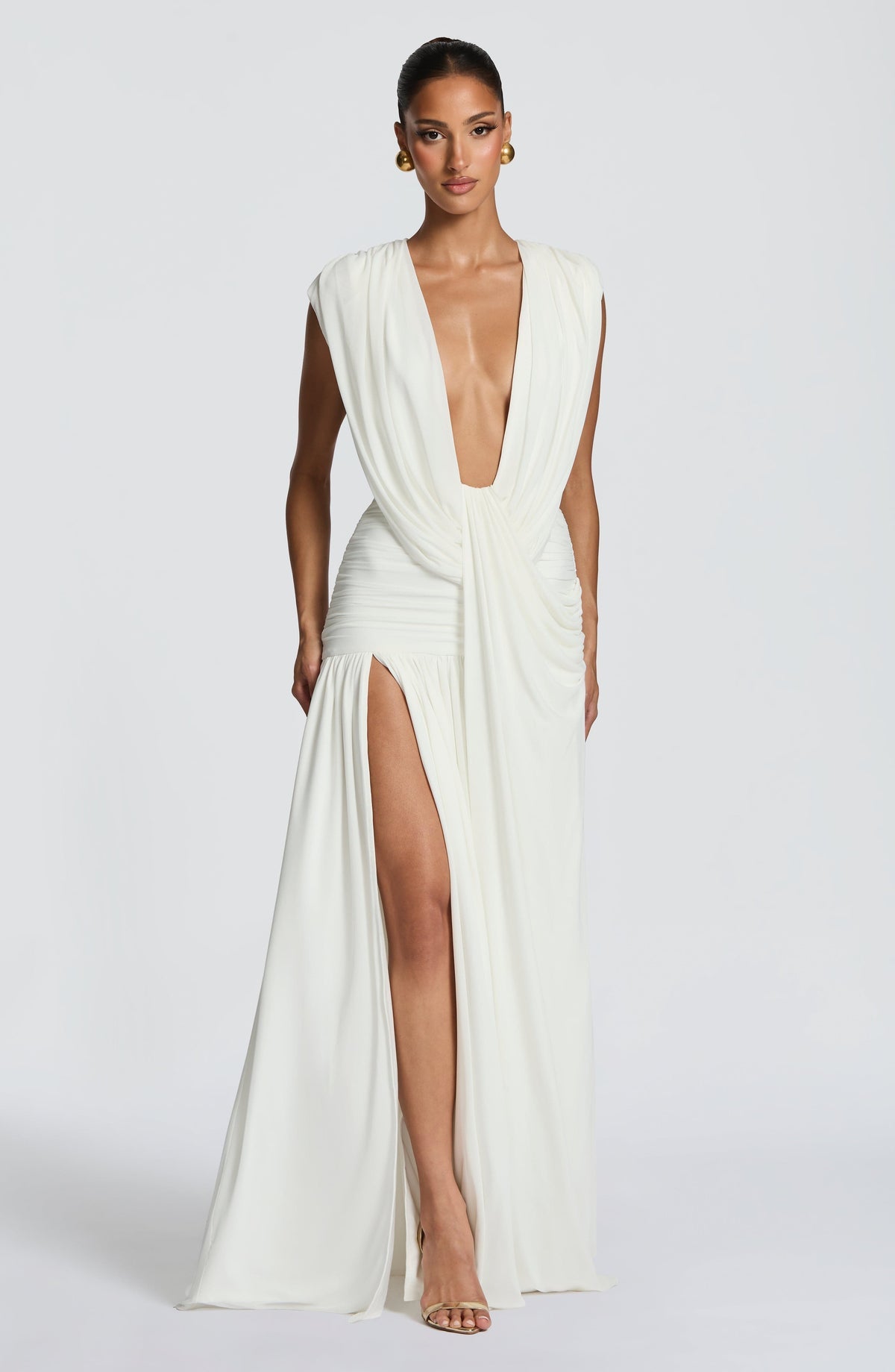 Robe de soirée Romilly — Ivoire