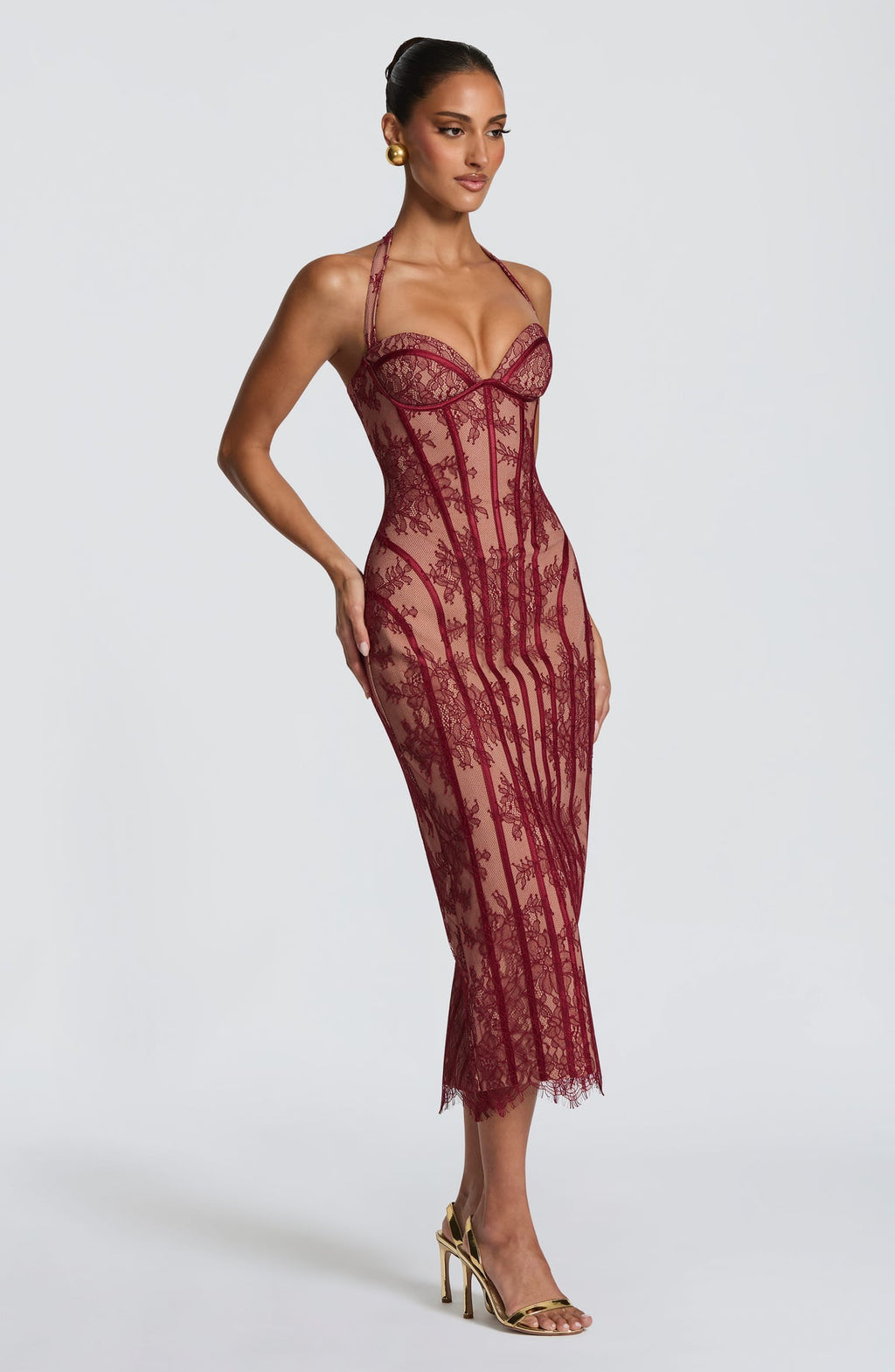 Robe midi Rona — Bordeaux — vue 3