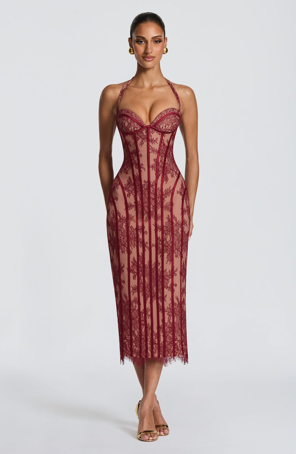 Robe midi Rona — Bordeaux