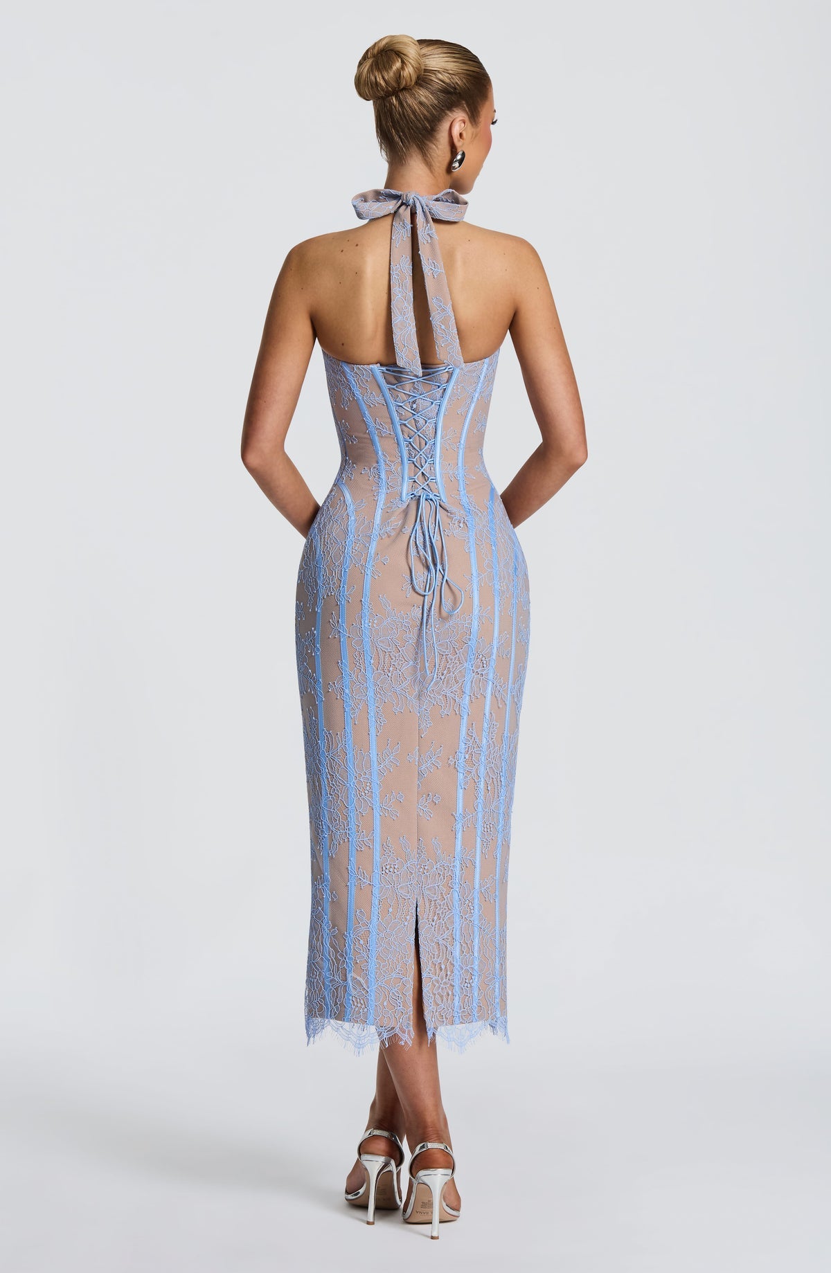 Robe midi Rona — Powder Bleu — vue 2
