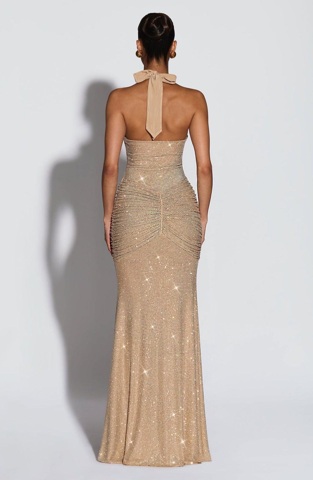 Robe longue Rosetta — Doré scintillant — vue 4
