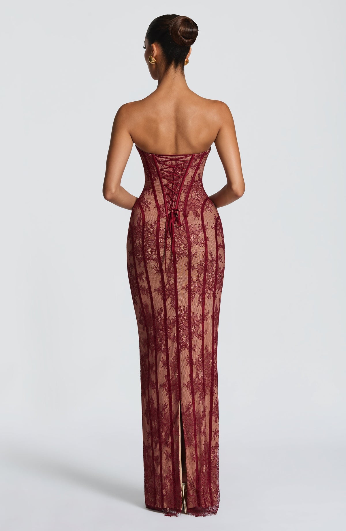 Robe longue Sian — Bordeaux — vue 2