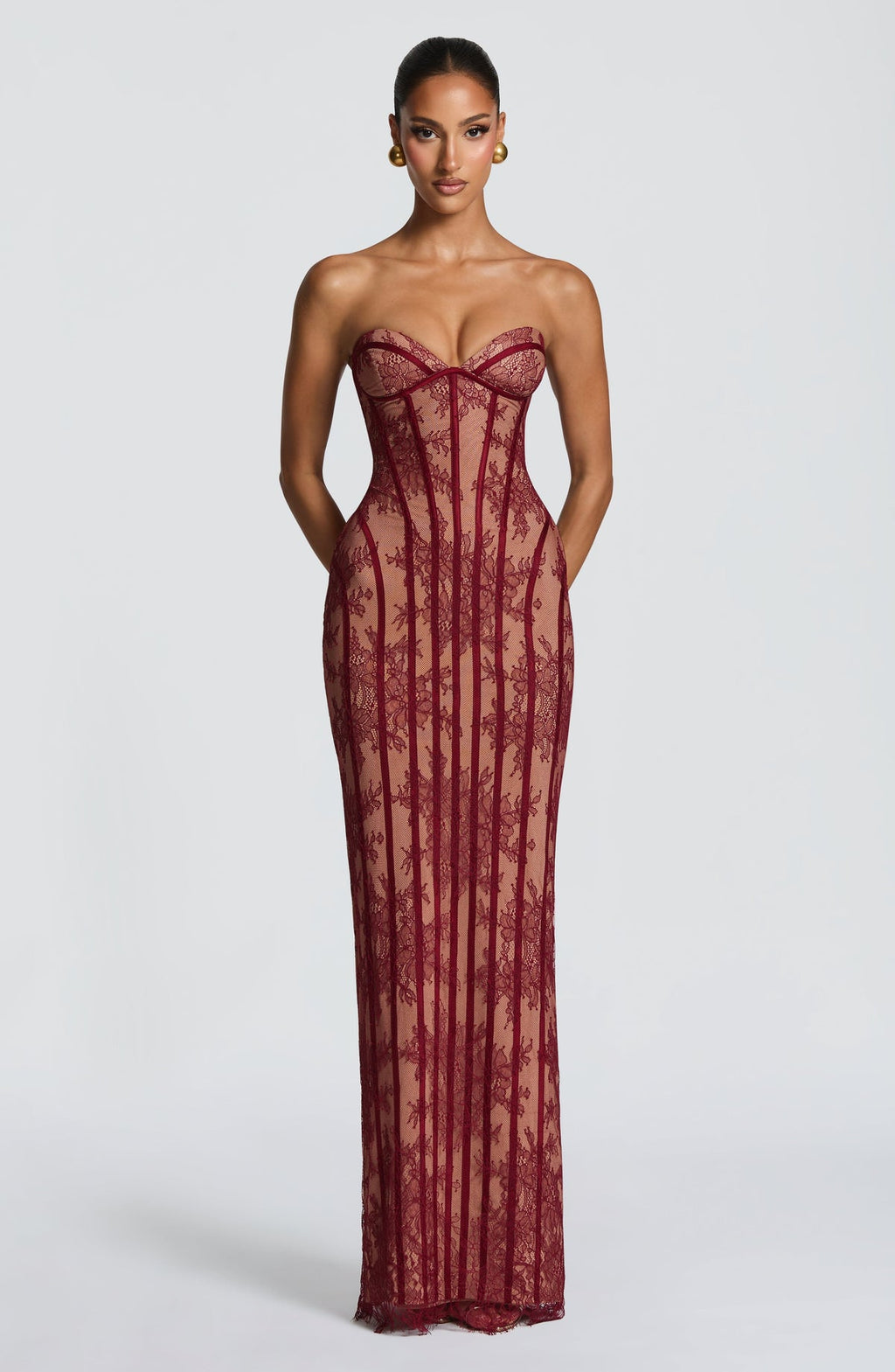 Robe longue Sian — Bordeaux — vue 5