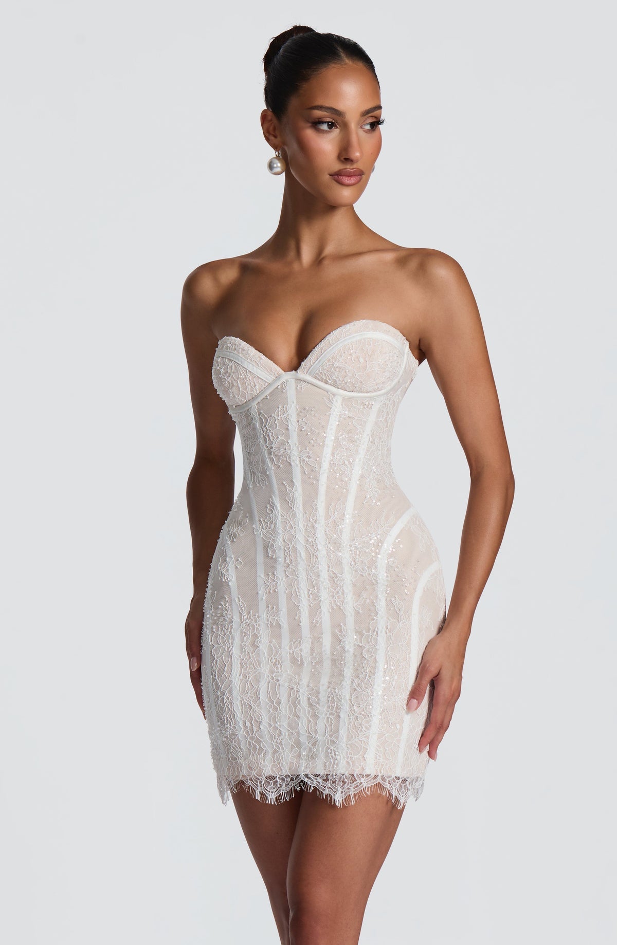 Robe courte Sian — Ivoire Embellishment — vue 5