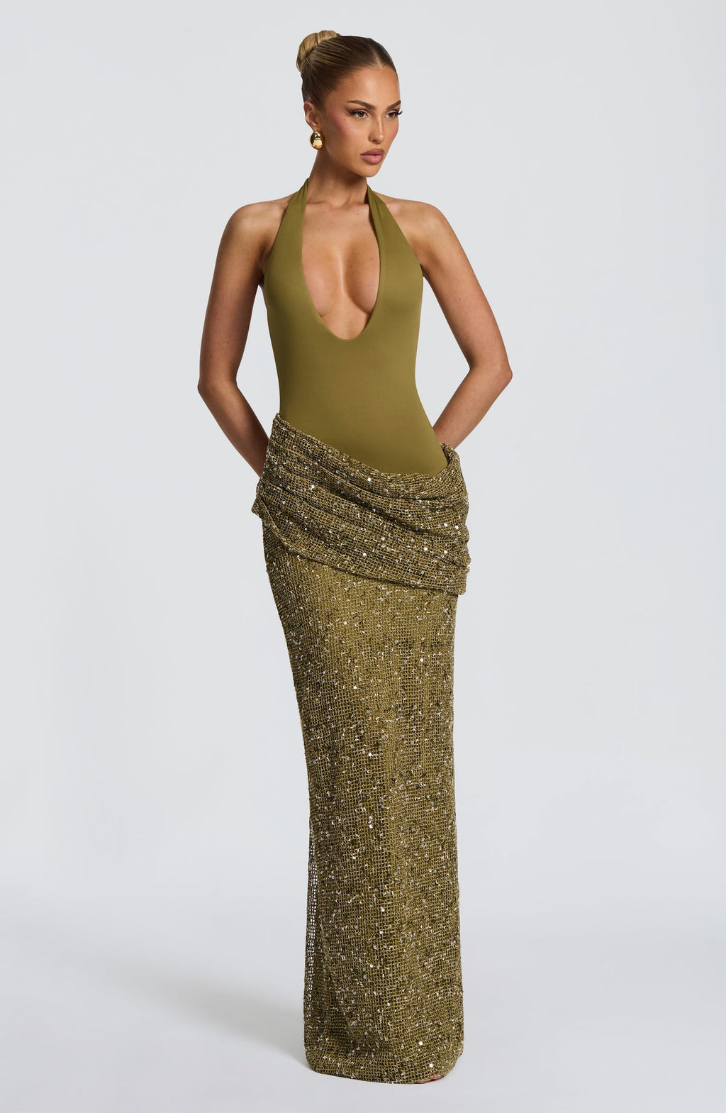 Robe longue Solea — Deep Olive — vue 2