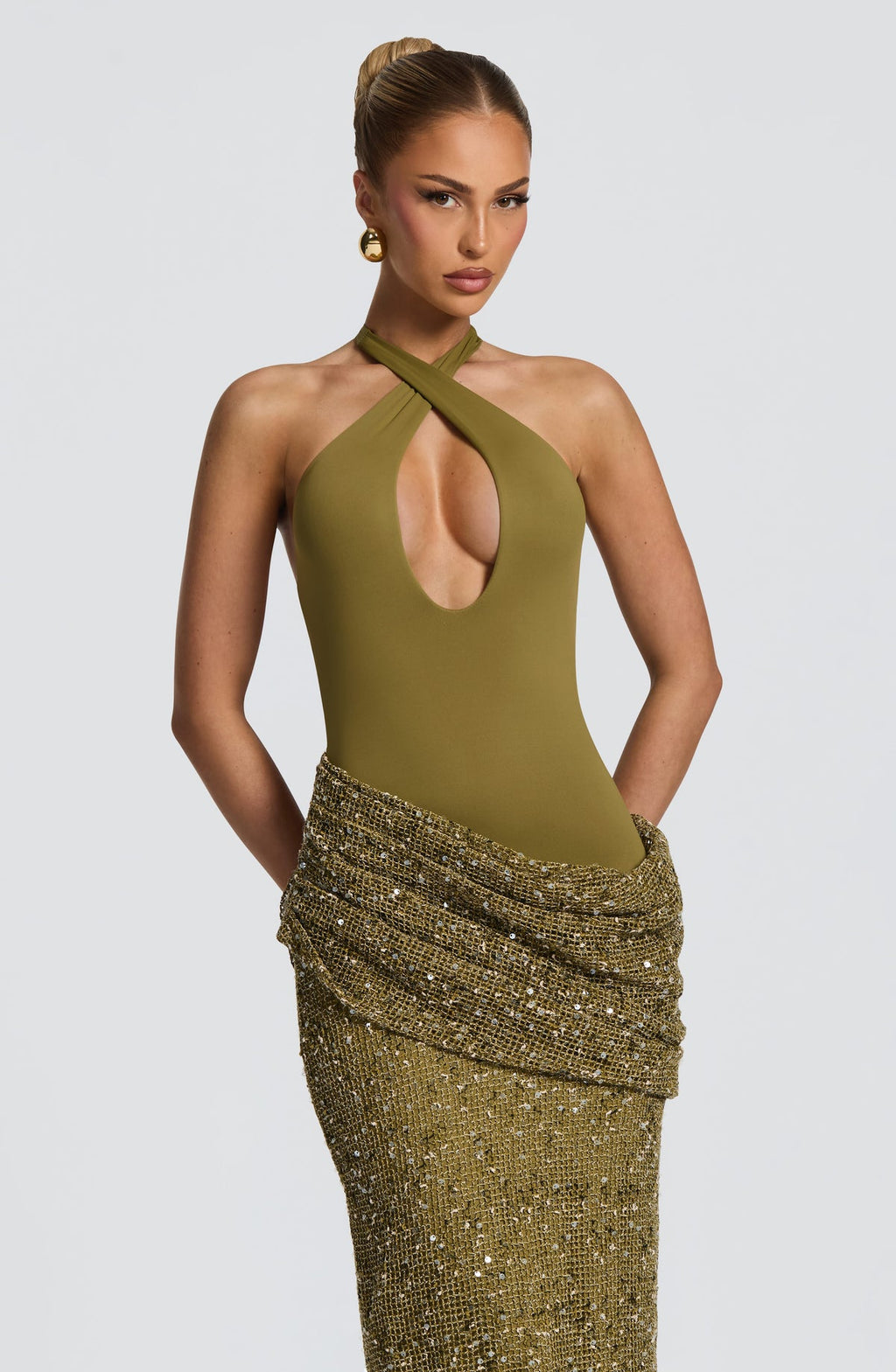 Robe longue Solea — Deep Olive — vue 5