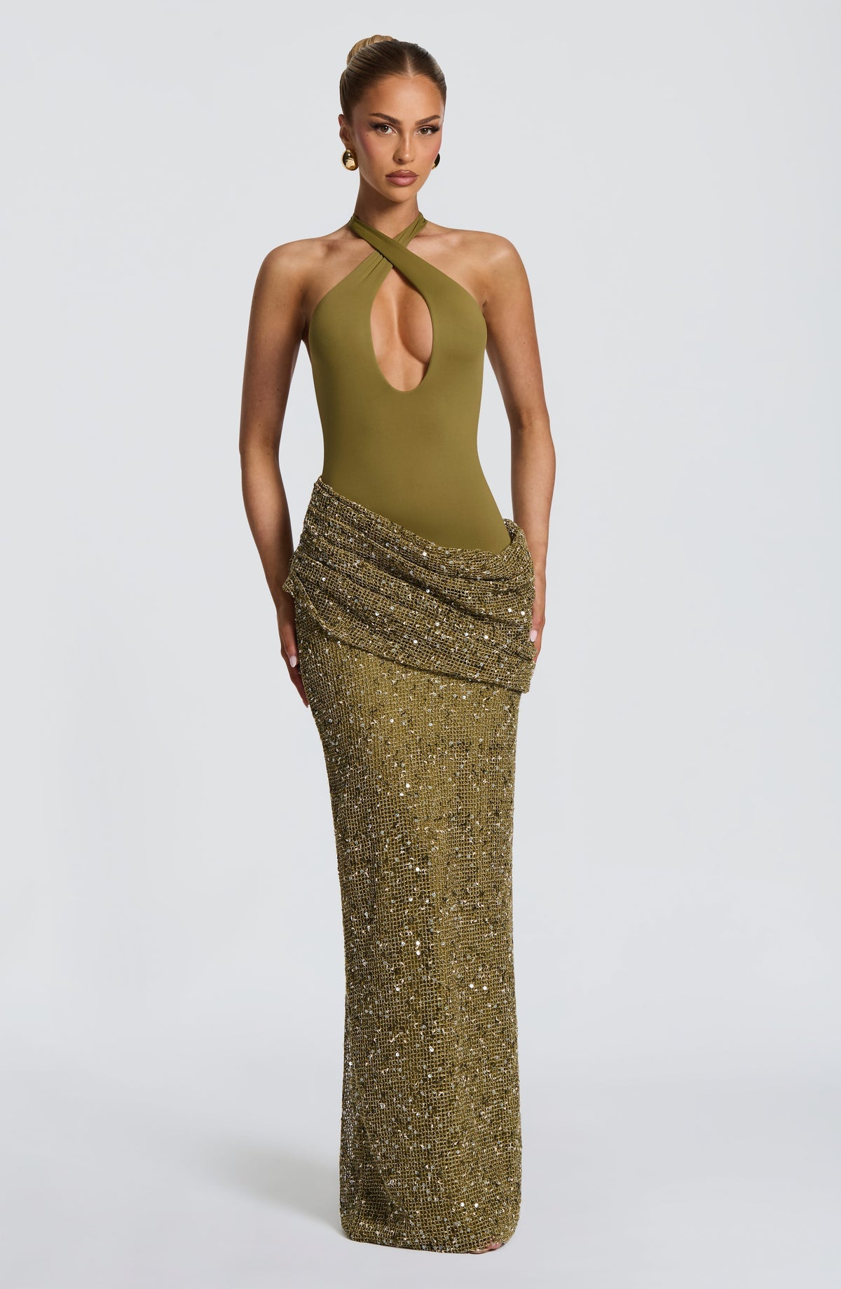 Robe longue Solea — Deep Olive