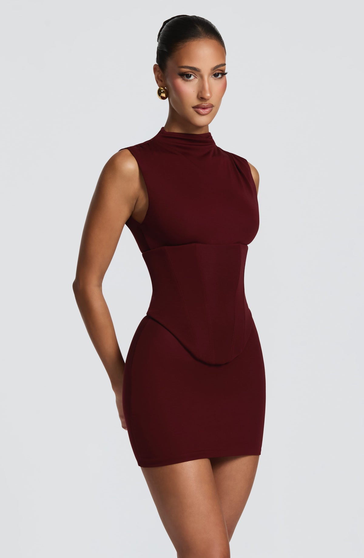 Robe courte Soline — Rouge cerise — vue 4