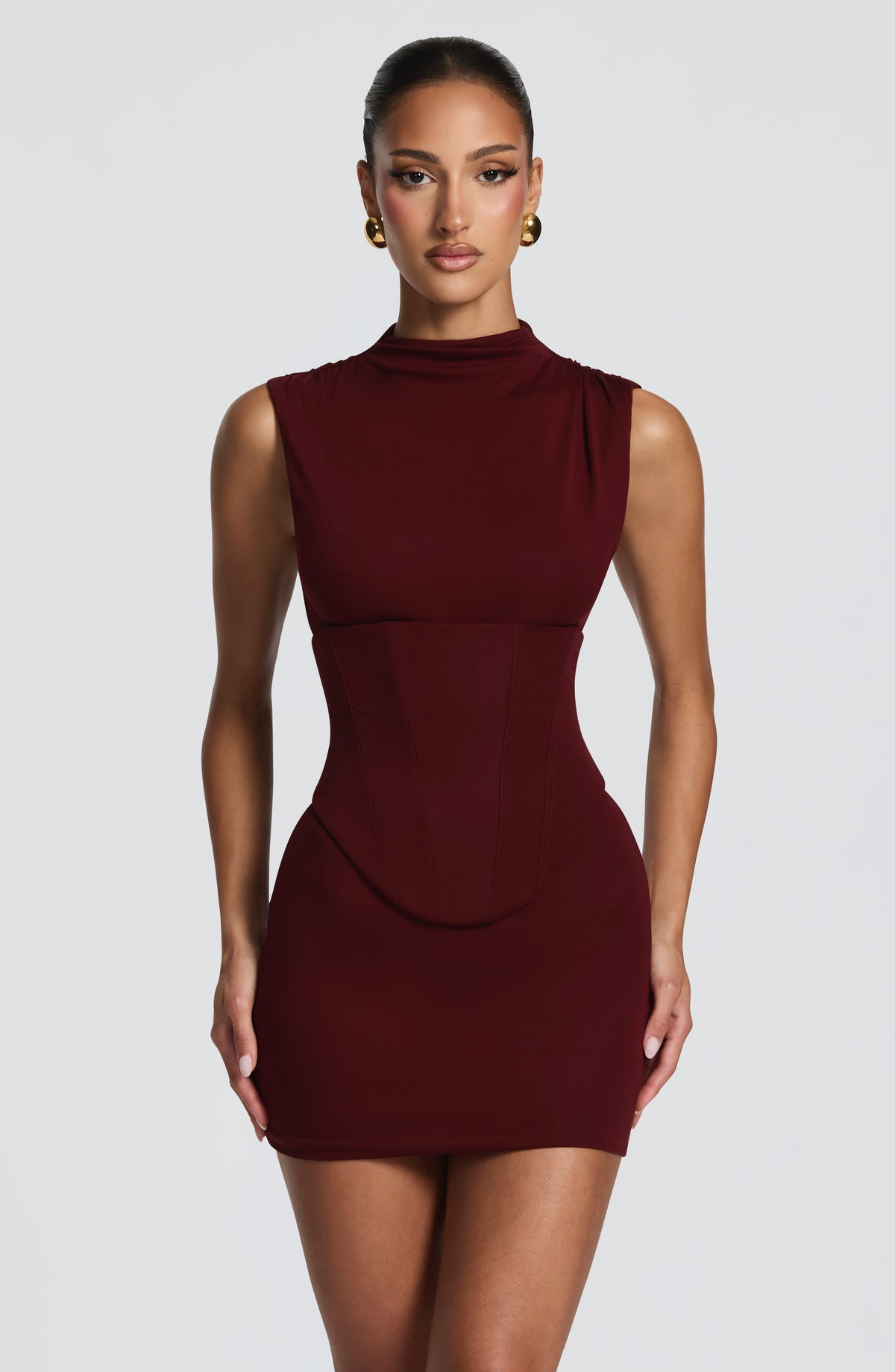 Robe courte Soline — Rouge cerise