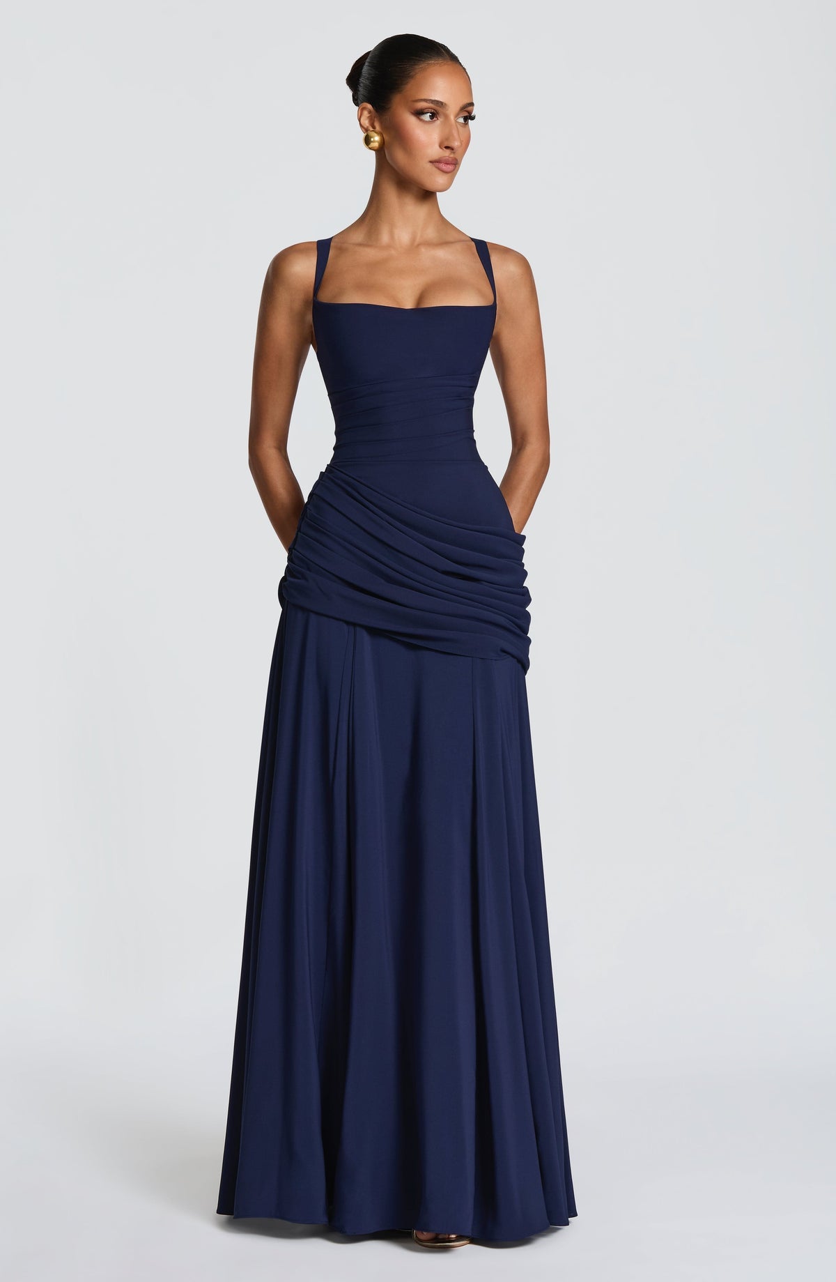 Robe longue Sura — Bleu marine — vue 4