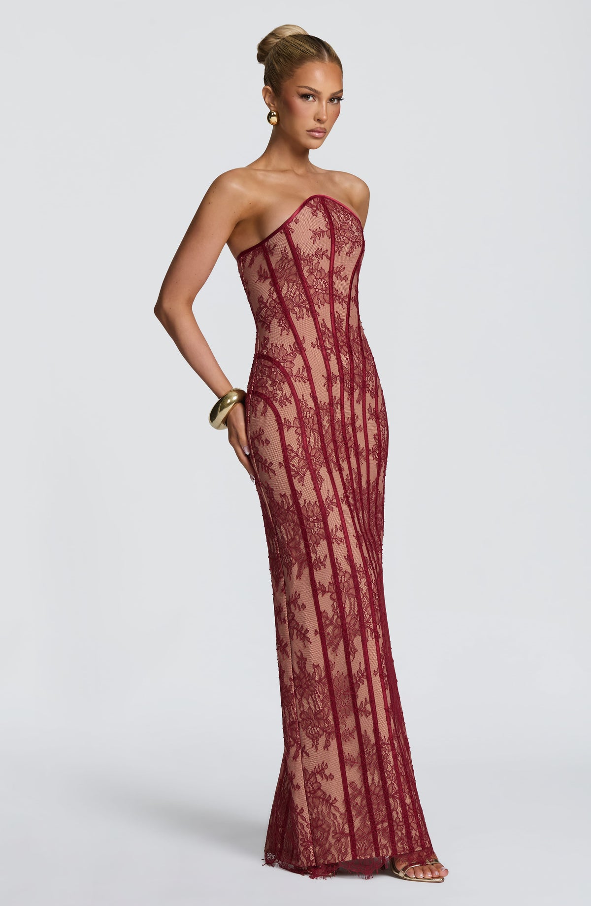 Robe longue Tamara — Bordeaux — vue 3