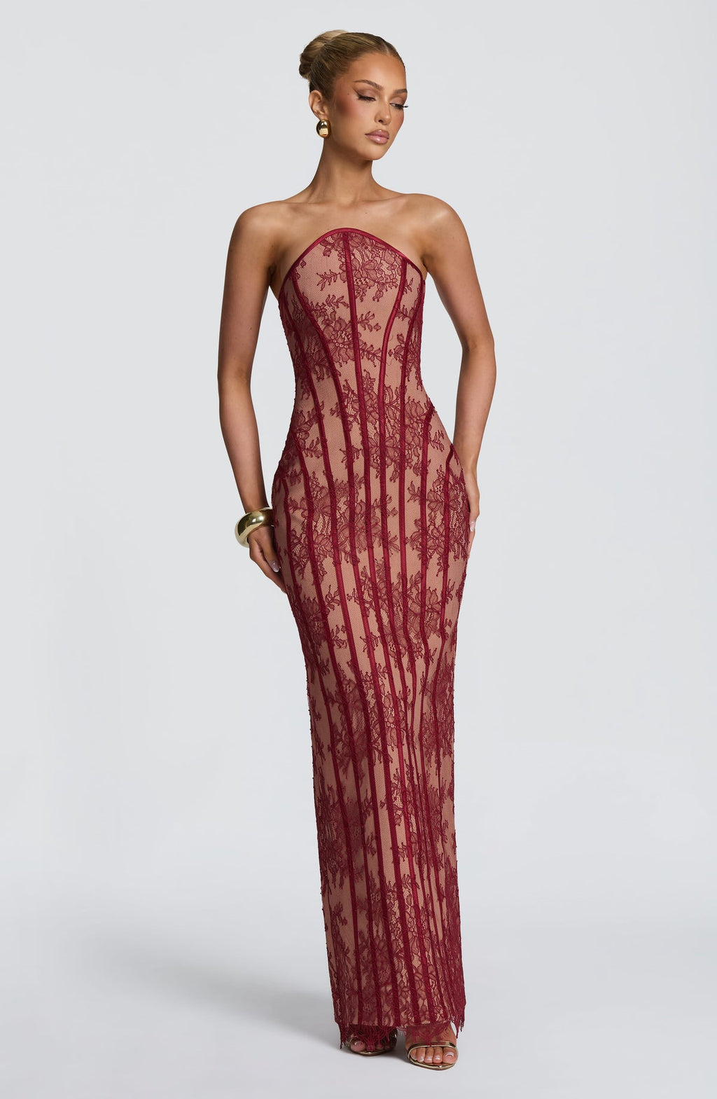 Robe longue Tamara — Bordeaux