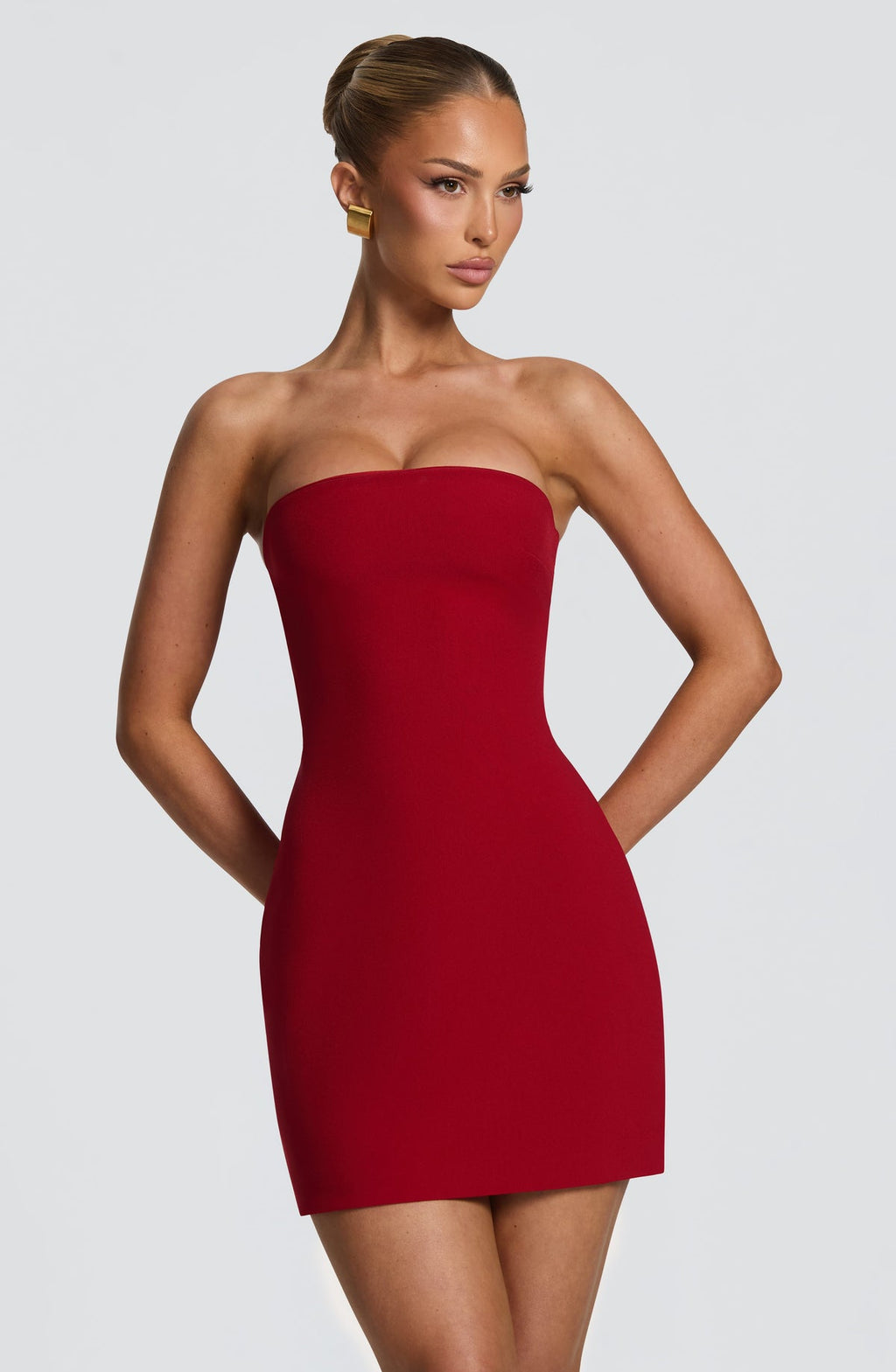Robe courte Tamsin — Rouge profond — vue 4