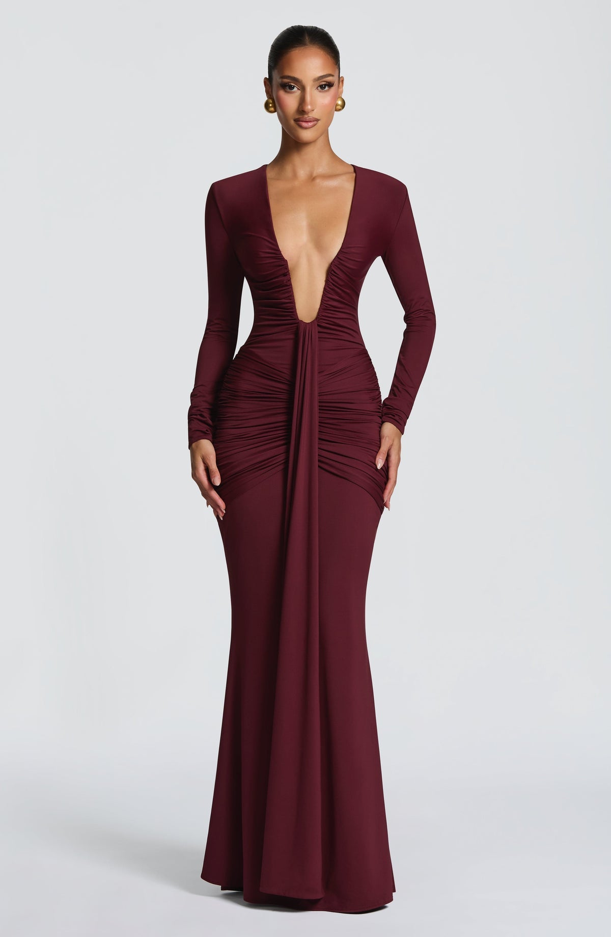 Robe longue Tara — Rouge cerise