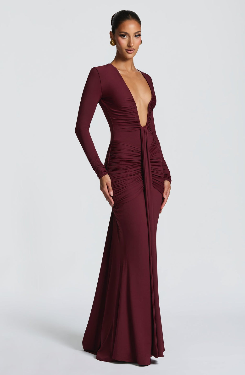 Robe longue Tara — Rouge cerise — vue 3